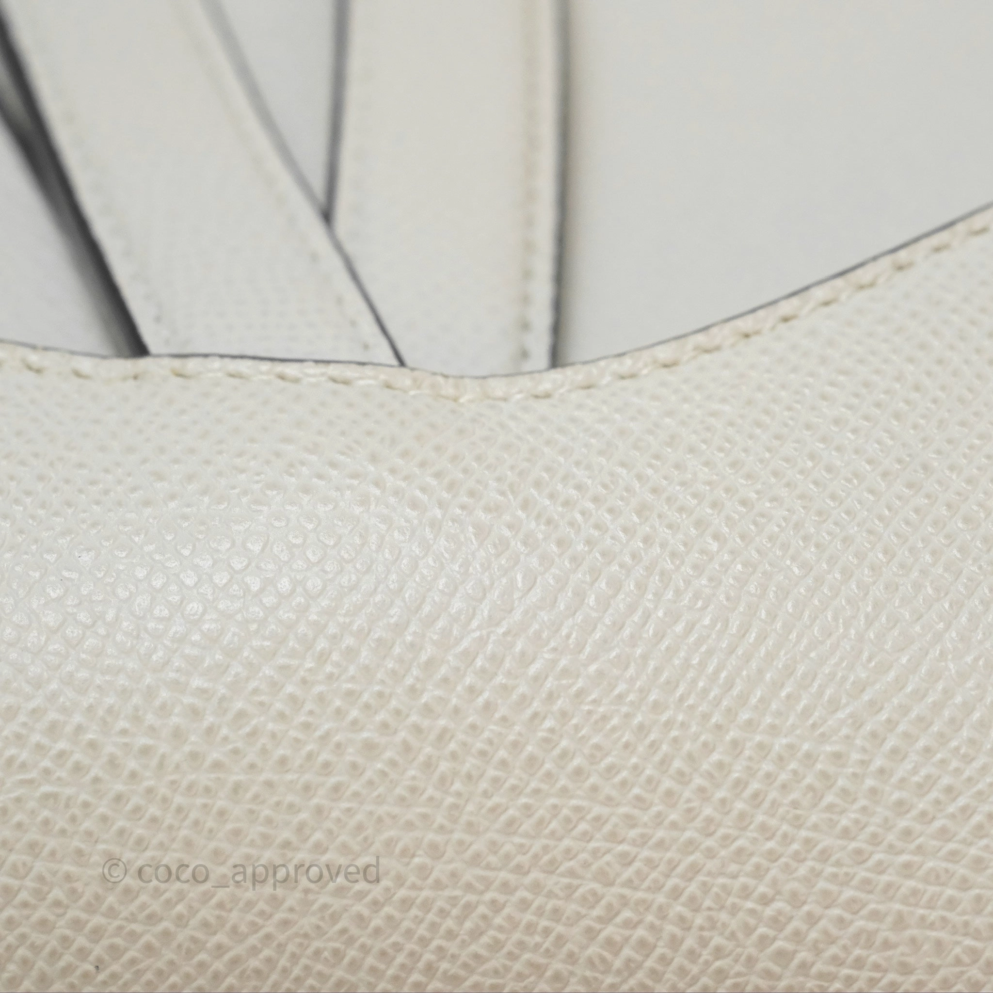Christian Dior Mini Saddle Bag White Grained Calfskin Gold Hardware