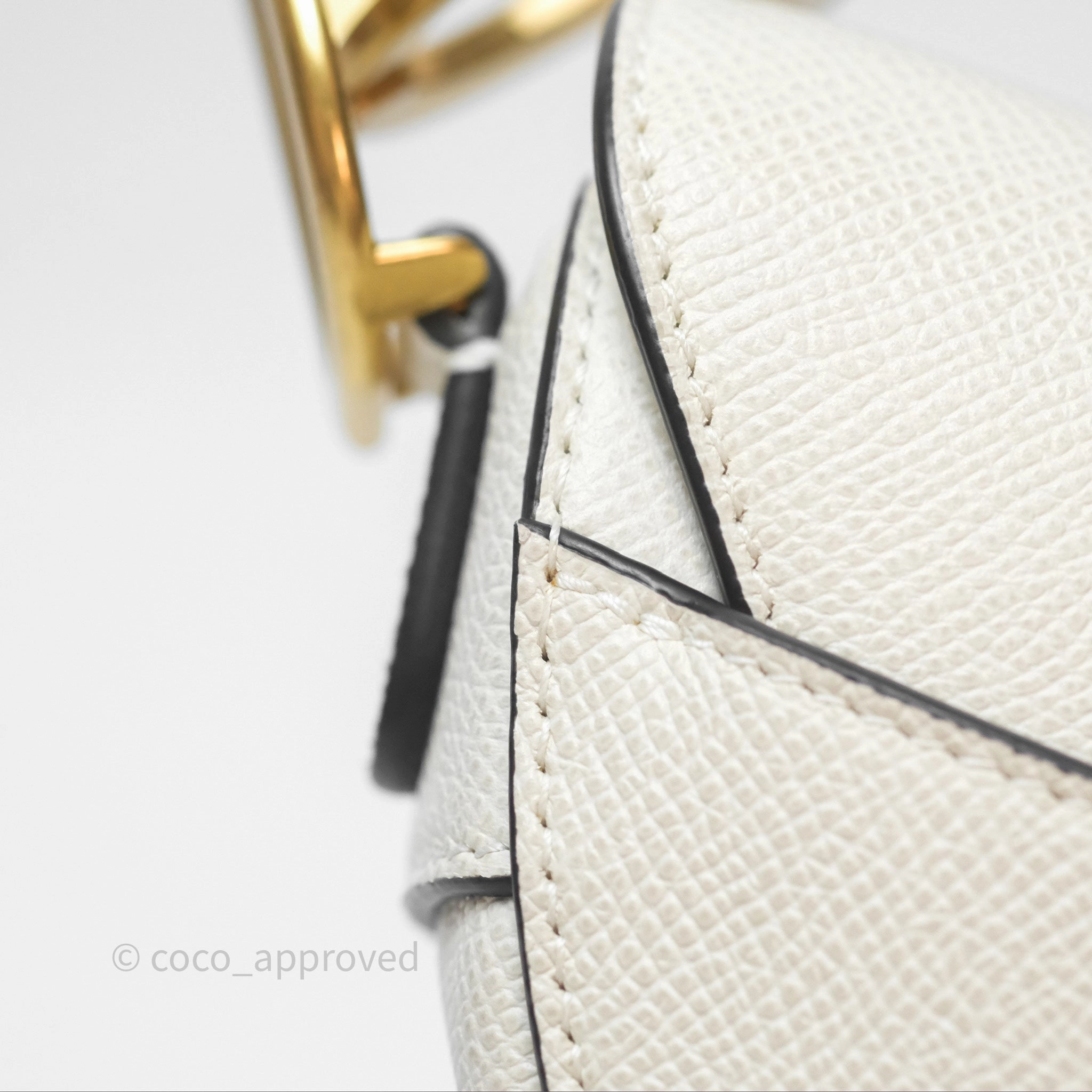 Christian Dior Mini Saddle Bag White Grained Calfskin Gold Hardware