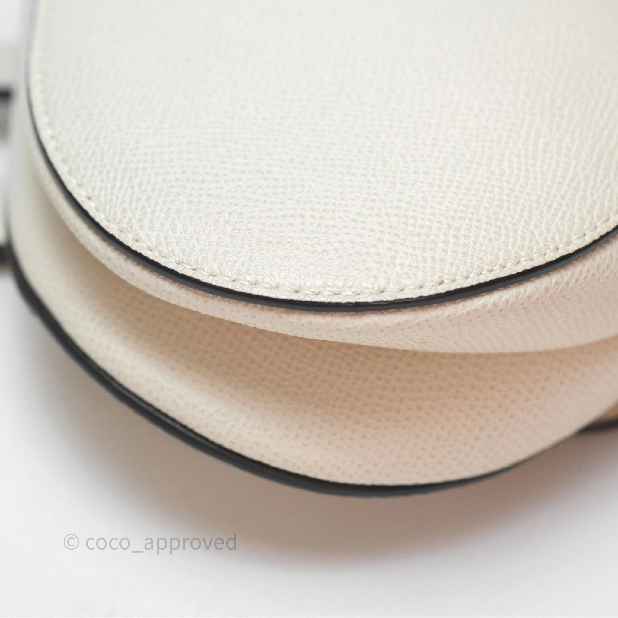 Christian Dior Mini Saddle Bag White Grained Calfskin Gold Hardware