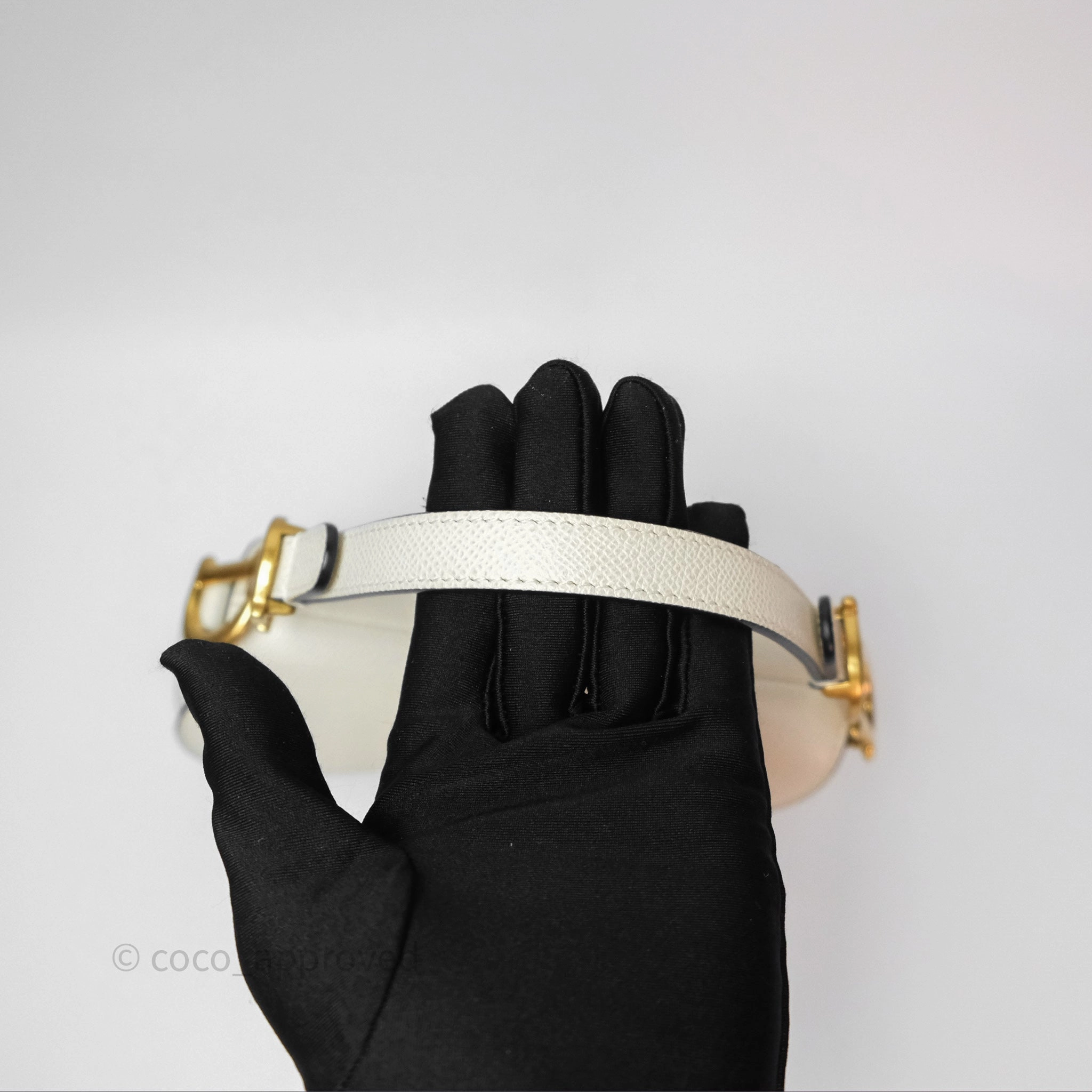 Christian Dior Mini Saddle Bag White Grained Calfskin Gold Hardware