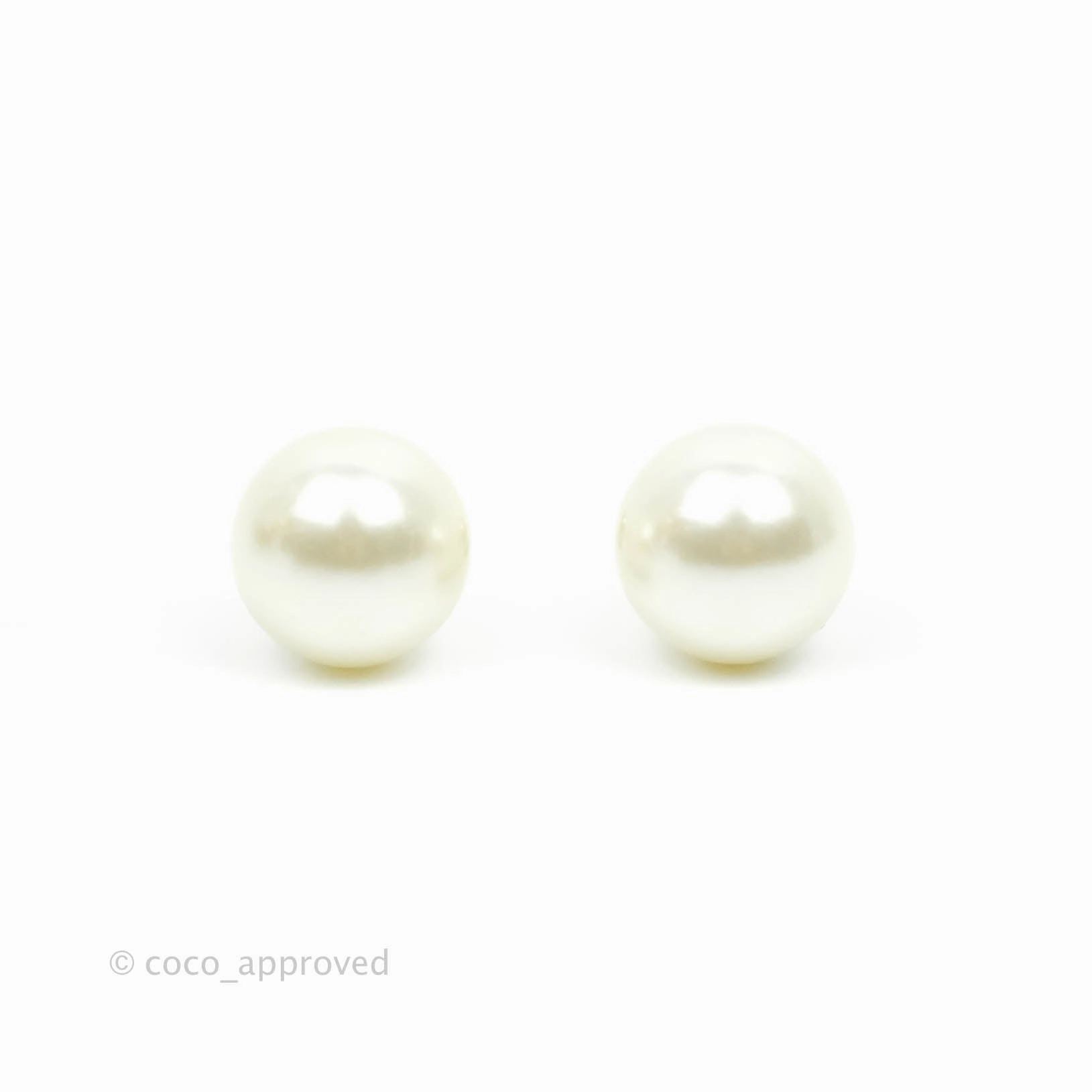 Christian Dior Mini Tribales Pearl Earrings Gold Tone