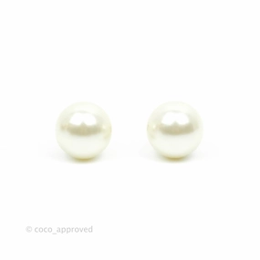 Christian Dior Mini Tribales Pearl Earrings Gold Tone