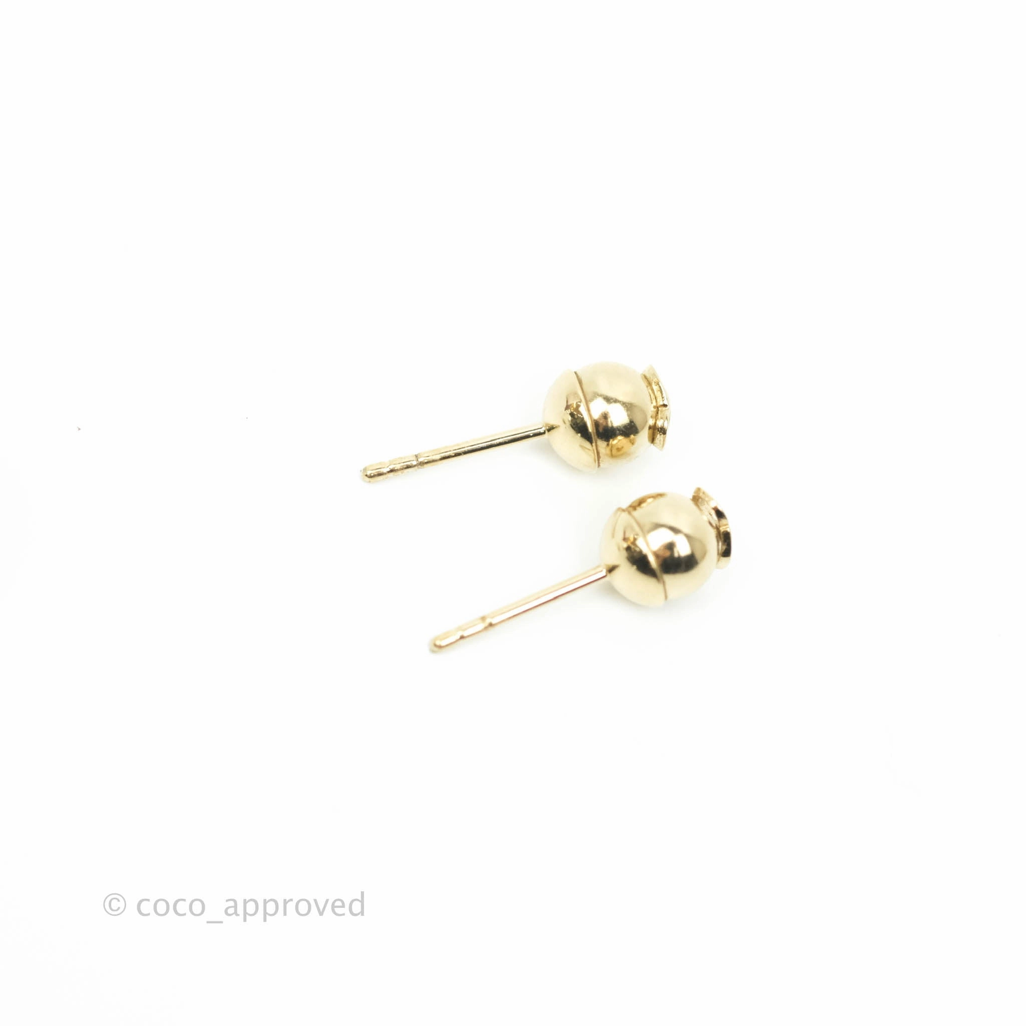Christian Dior Mini Tribales Pearl Earrings Gold Tone