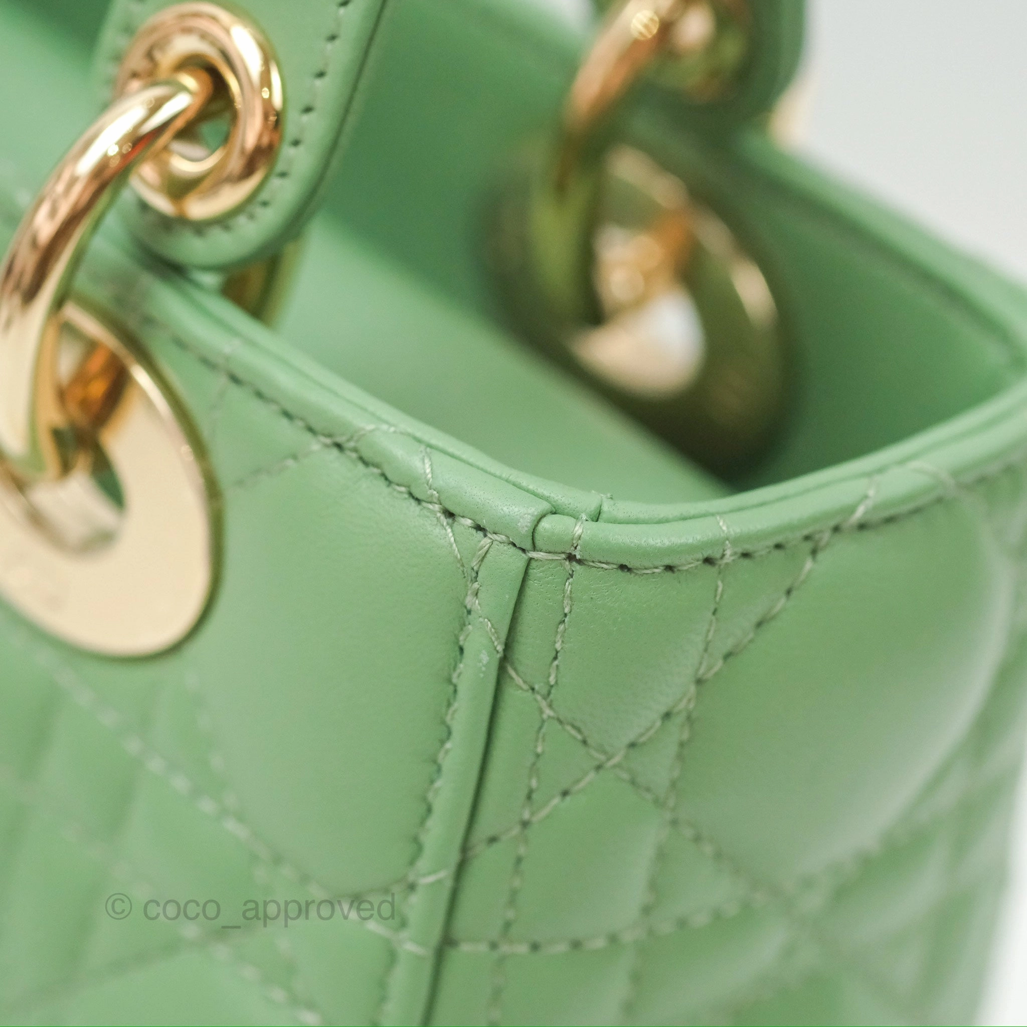 Christian Dior My ABCDior Lady Dior Avocado Green Lambskin Gold Hardware