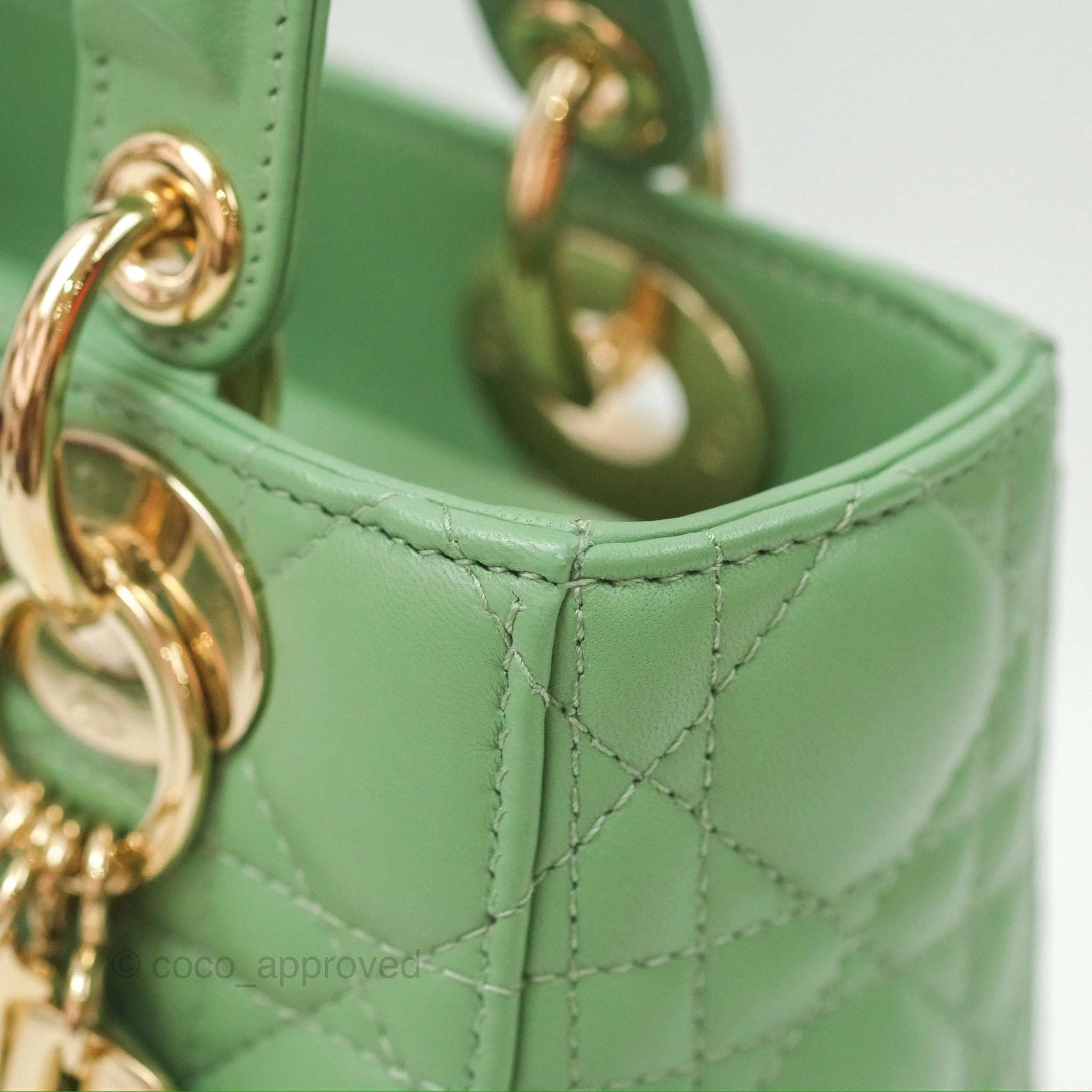 Christian Dior My ABCDior Lady Dior Avocado Green Lambskin Gold Hardware
