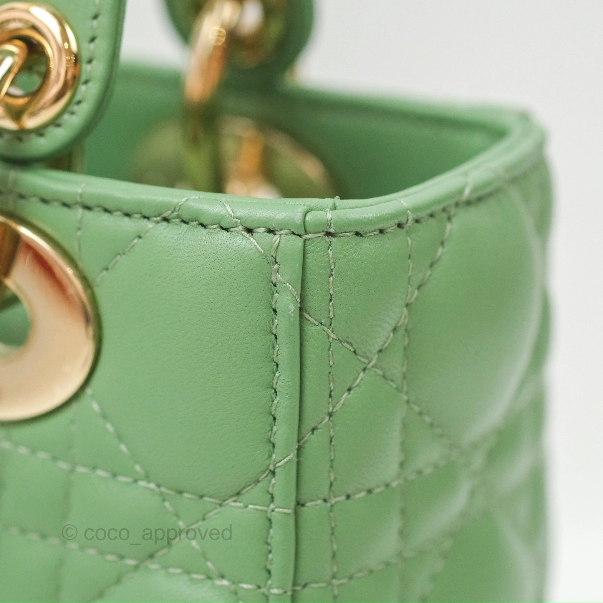 Christian Dior My ABCDior Lady Dior Avocado Green Lambskin Gold Hardware
