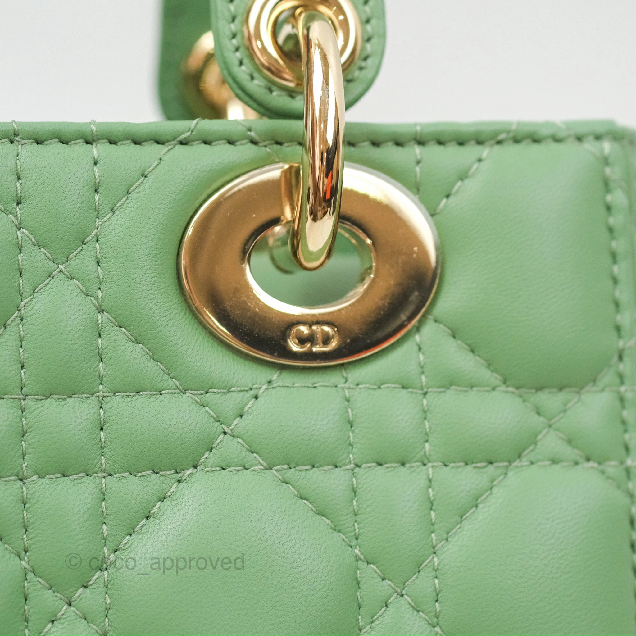 Christian Dior My ABCDior Lady Dior Avocado Green Lambskin Gold Hardware