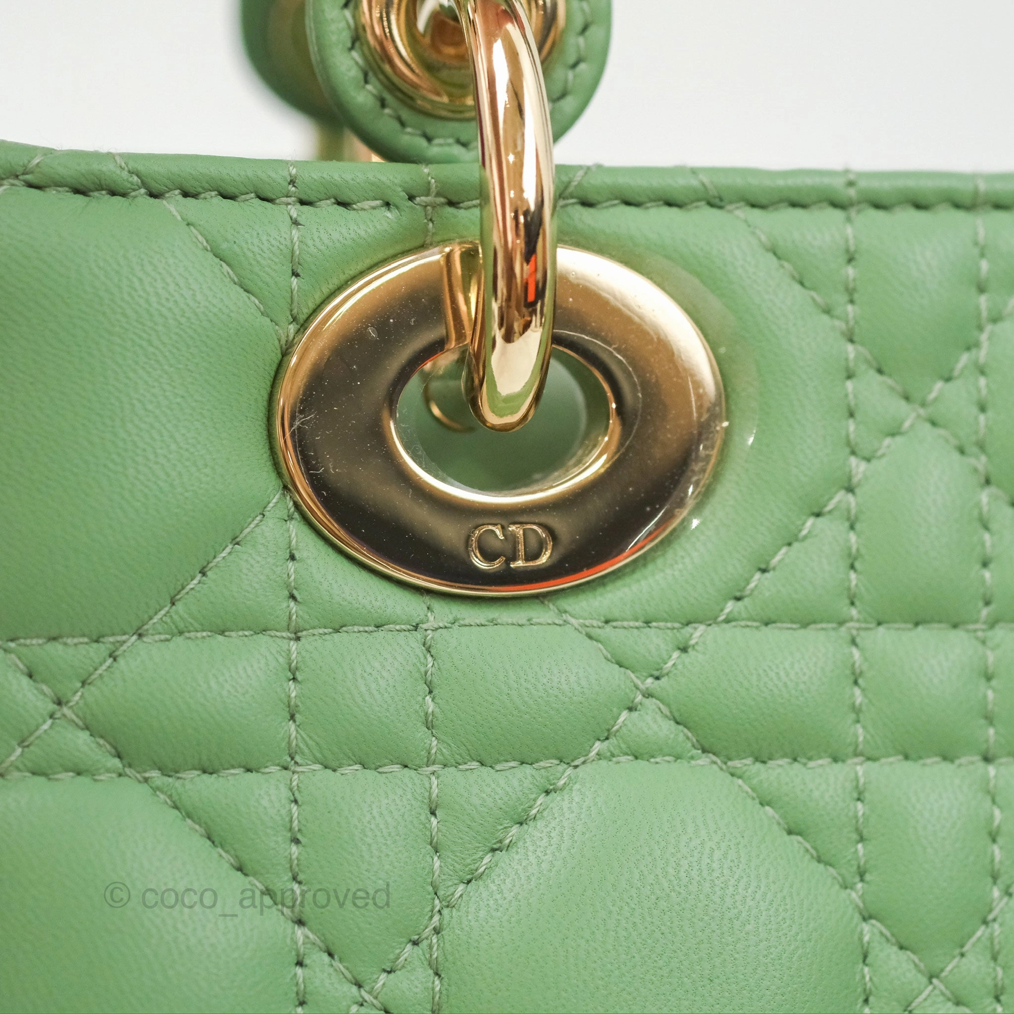Christian Dior My ABCDior Lady Dior Avocado Green Lambskin Gold Hardware