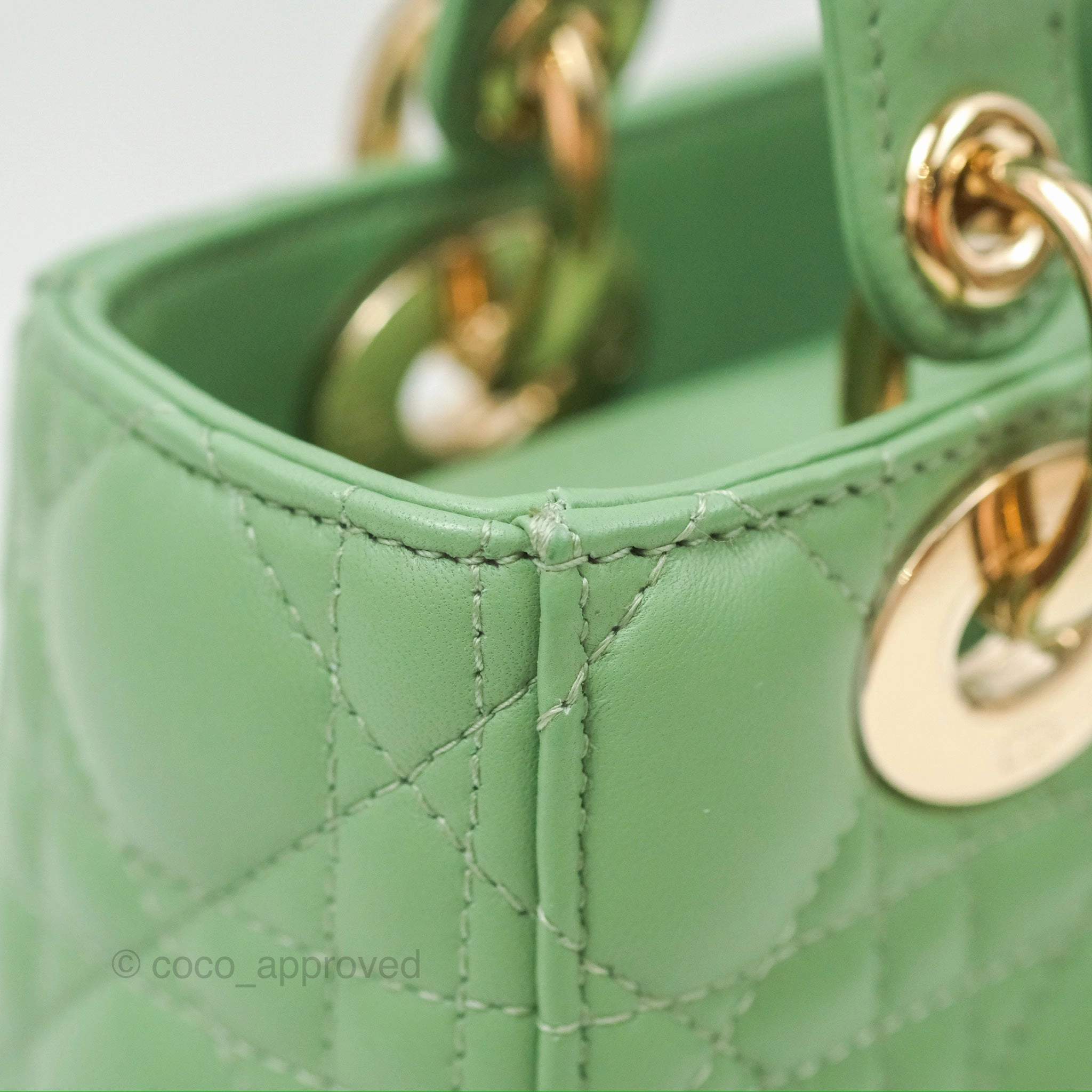 Christian Dior My ABCDior Lady Dior Avocado Green Lambskin Gold Hardware