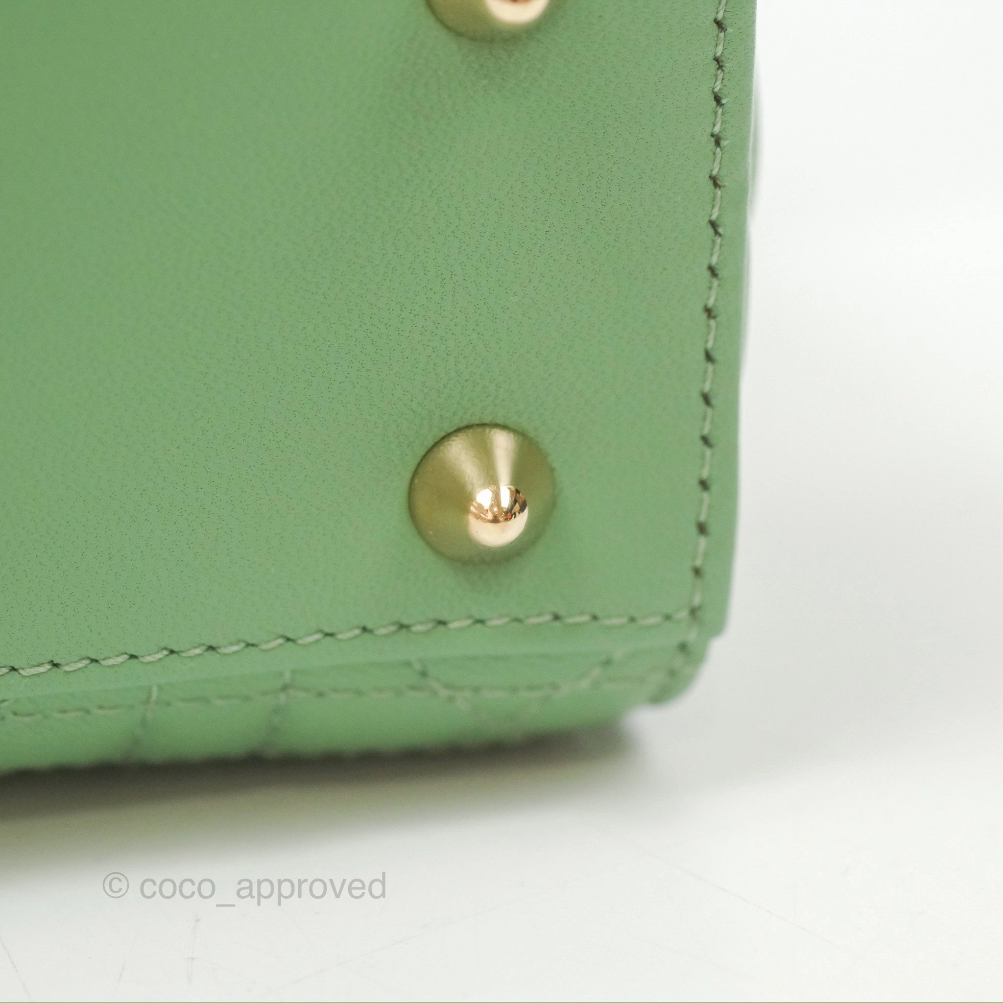 Christian Dior My ABCDior Lady Dior Avocado Green Lambskin Gold Hardware