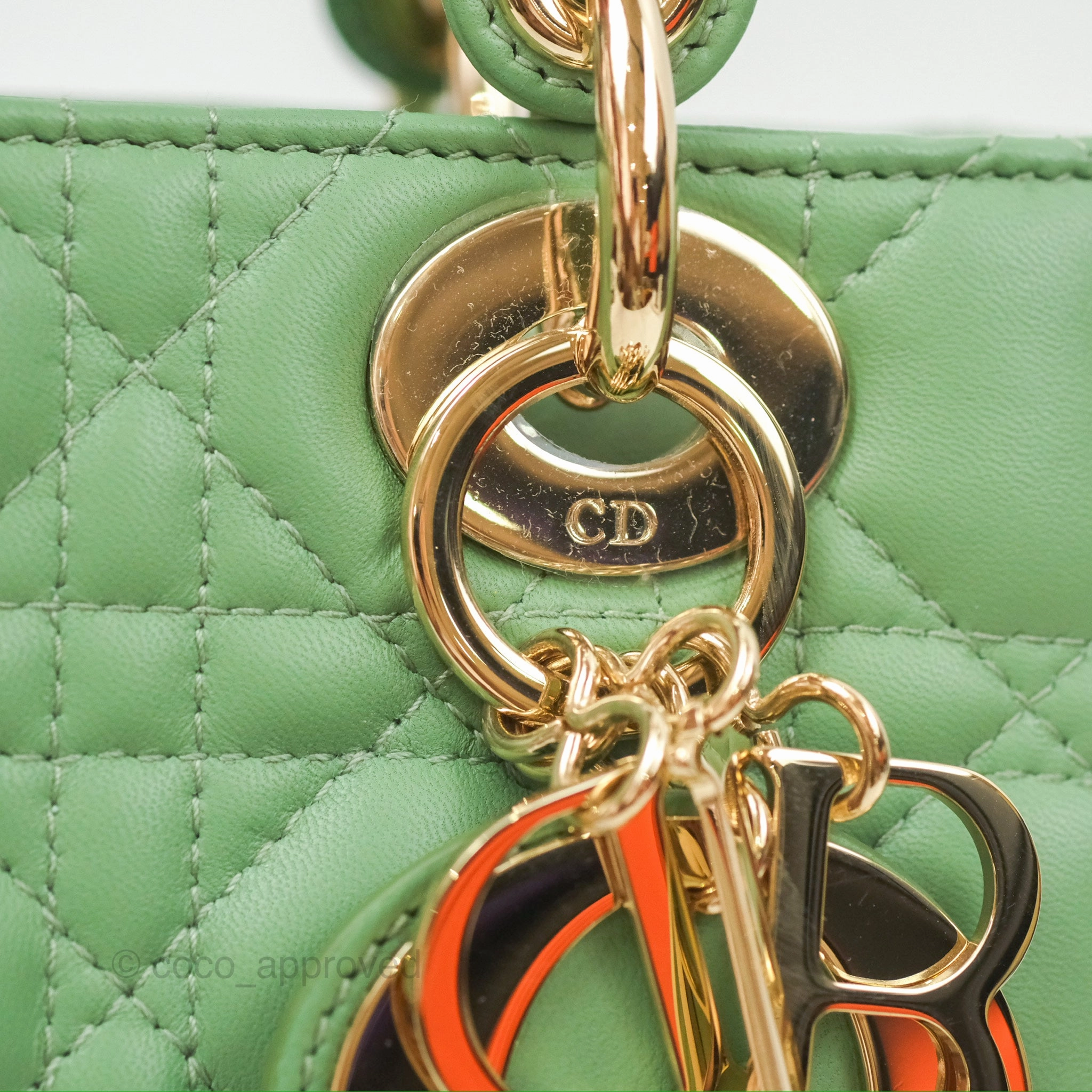 Christian Dior My ABCDior Lady Dior Avocado Green Lambskin Gold Hardware