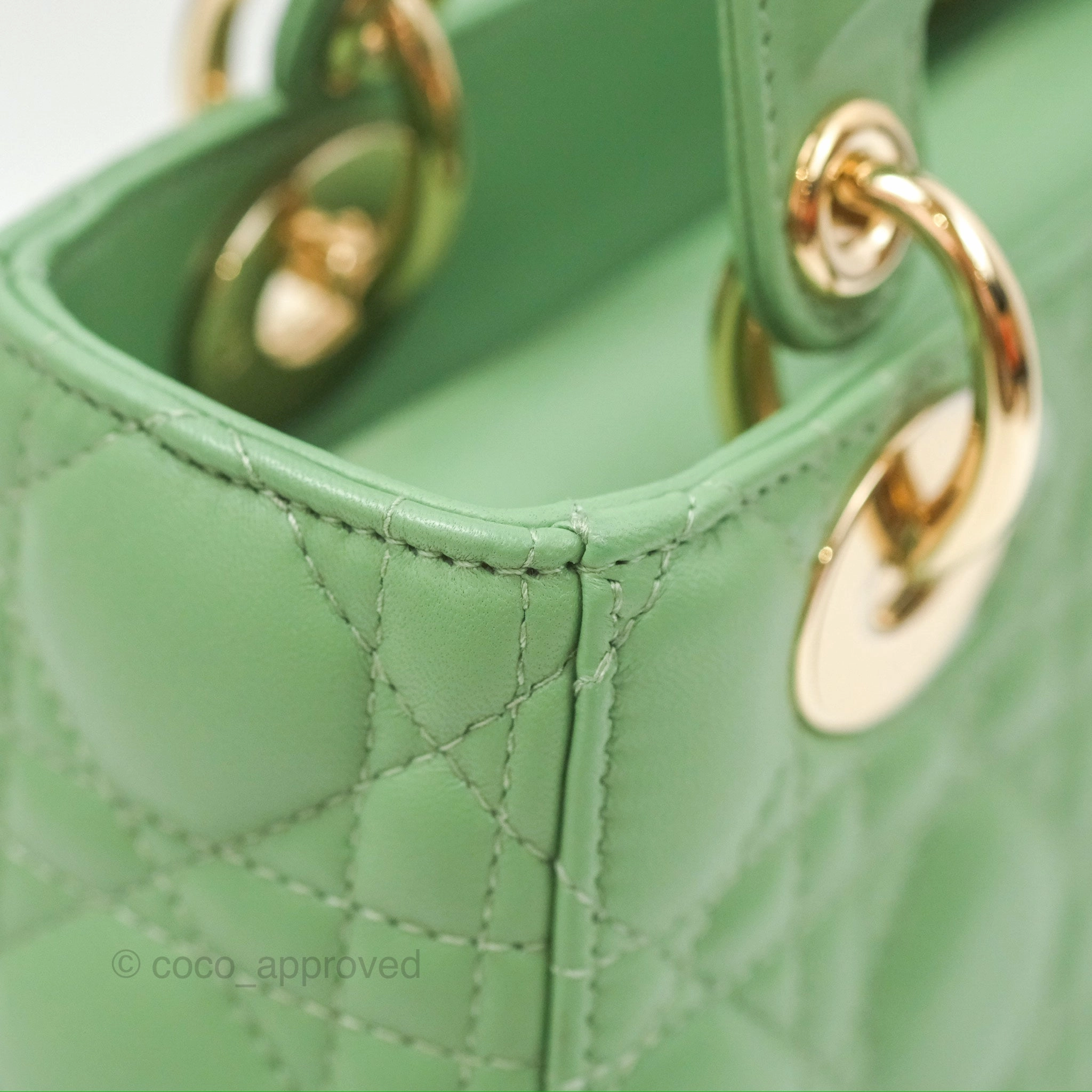 Christian Dior My ABCDior Lady Dior Avocado Green Lambskin Gold Hardware