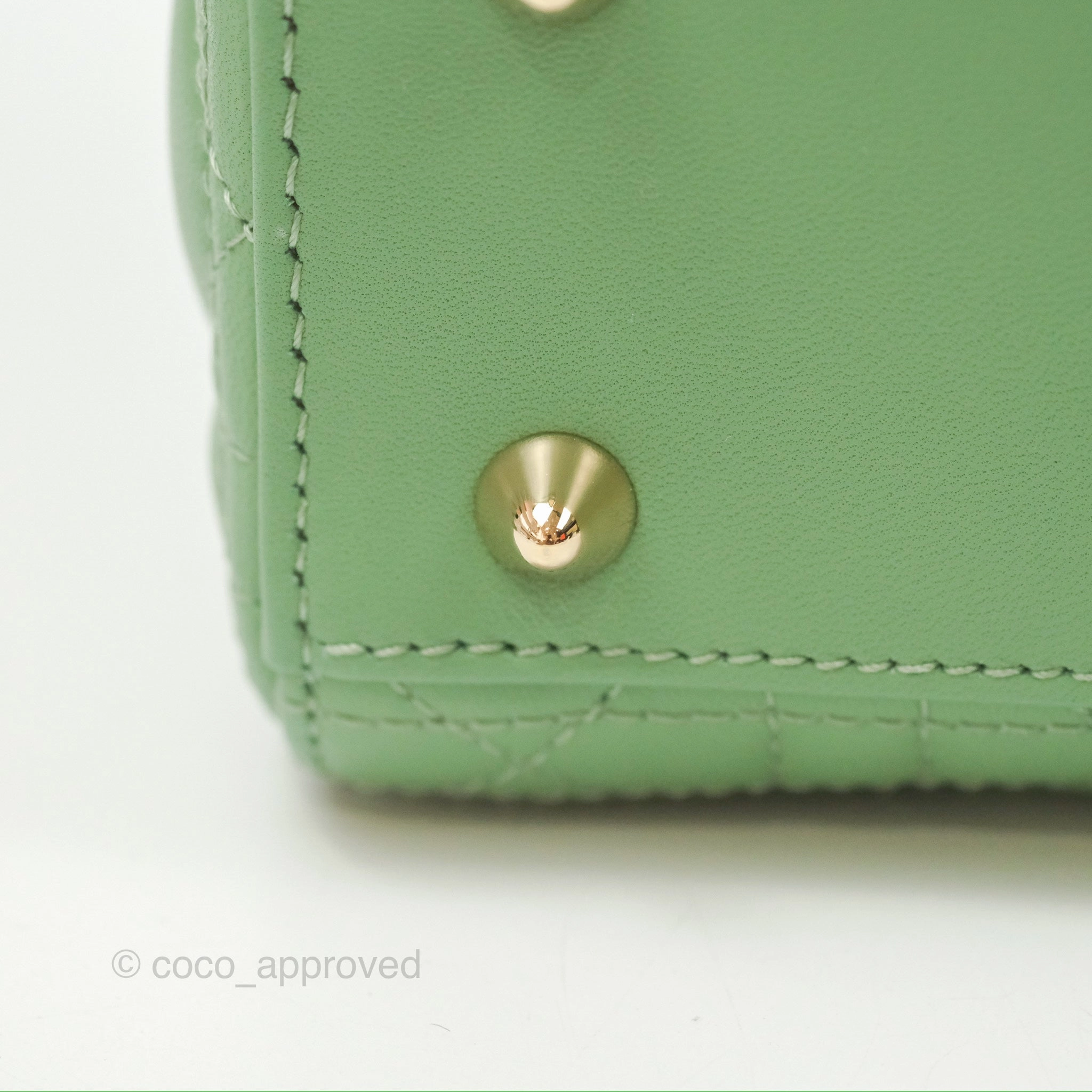 Christian Dior My ABCDior Lady Dior Avocado Green Lambskin Gold Hardware