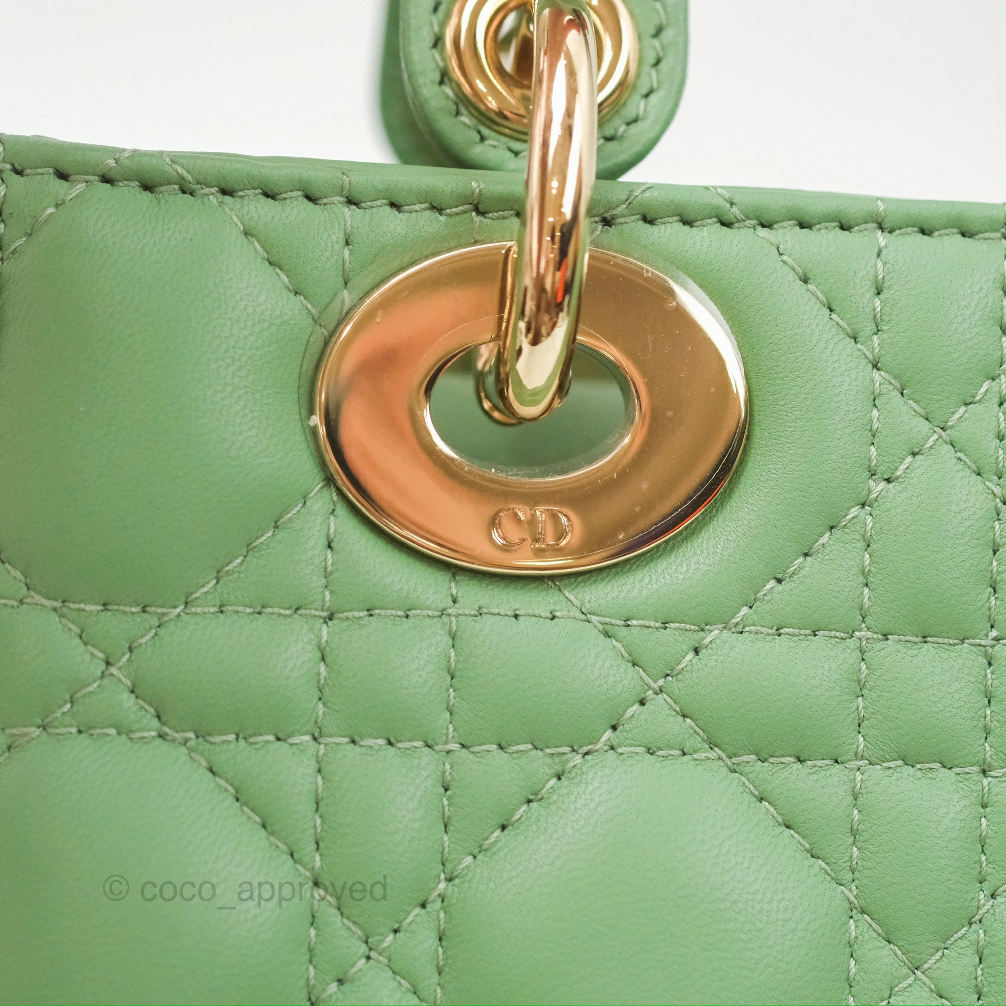 Christian Dior My ABCDior Lady Dior Avocado Green Lambskin Gold Hardware