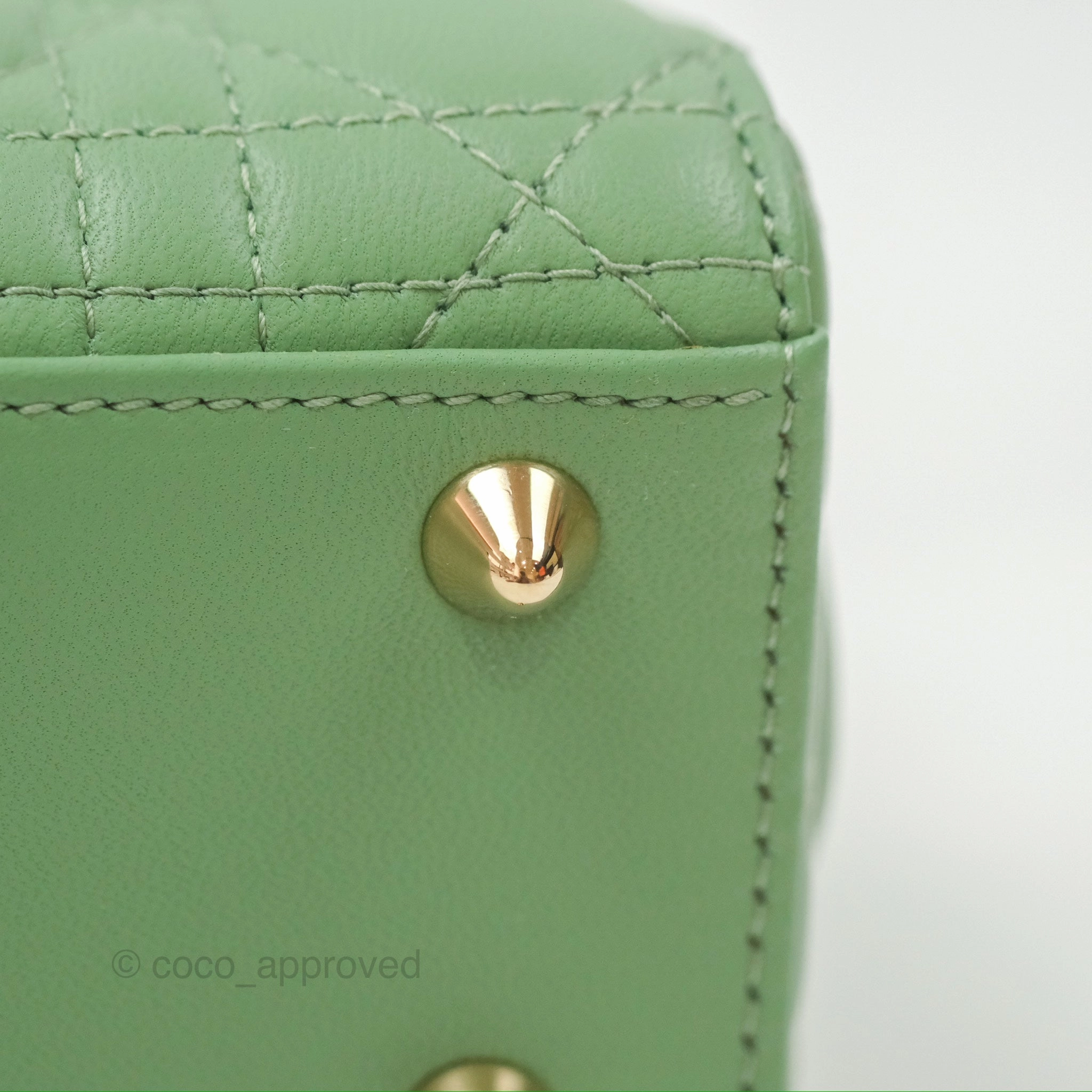 Christian Dior My ABCDior Lady Dior Avocado Green Lambskin Gold Hardware