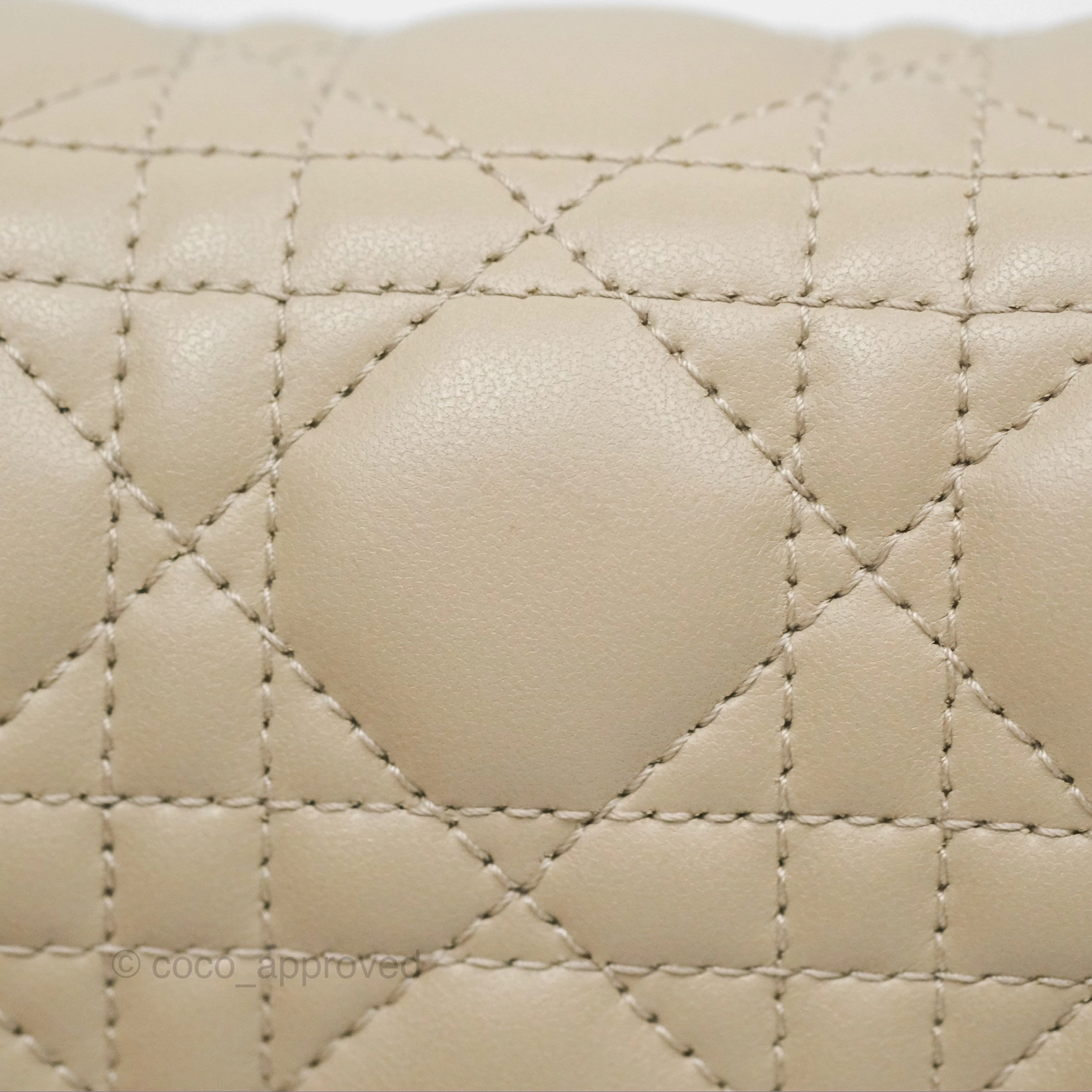 Christian Dior My Dior Daily Chain Pouch Sand-Colored Cannage Lambskin Gold Hardware