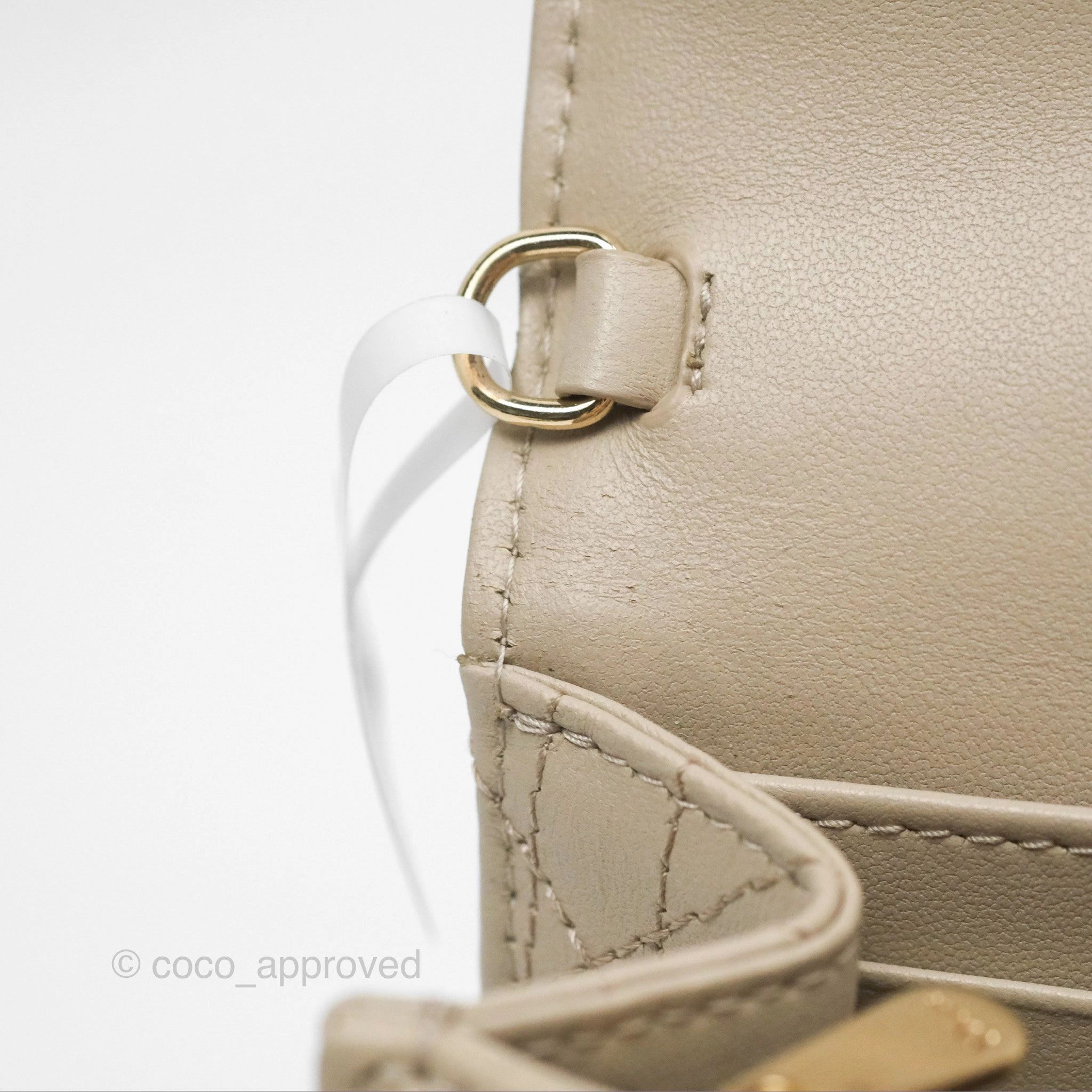 Christian Dior My Dior Daily Chain Pouch Sand-Colored Cannage Lambskin Gold Hardware