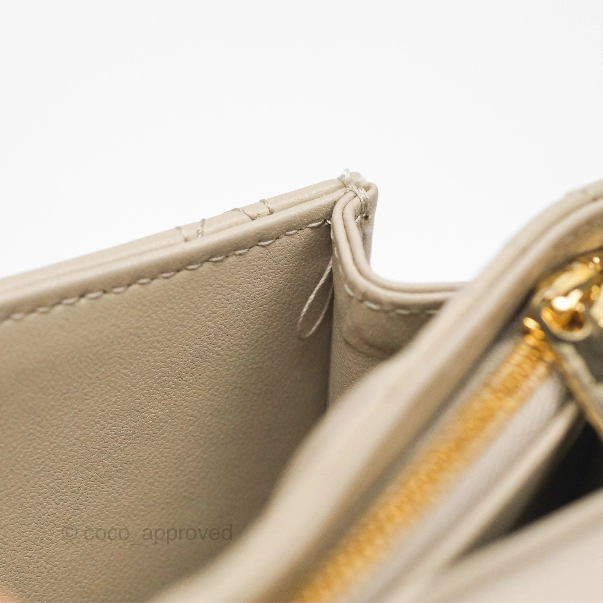 Christian Dior My Dior Daily Chain Pouch Sand-Colored Cannage Lambskin Gold Hardware