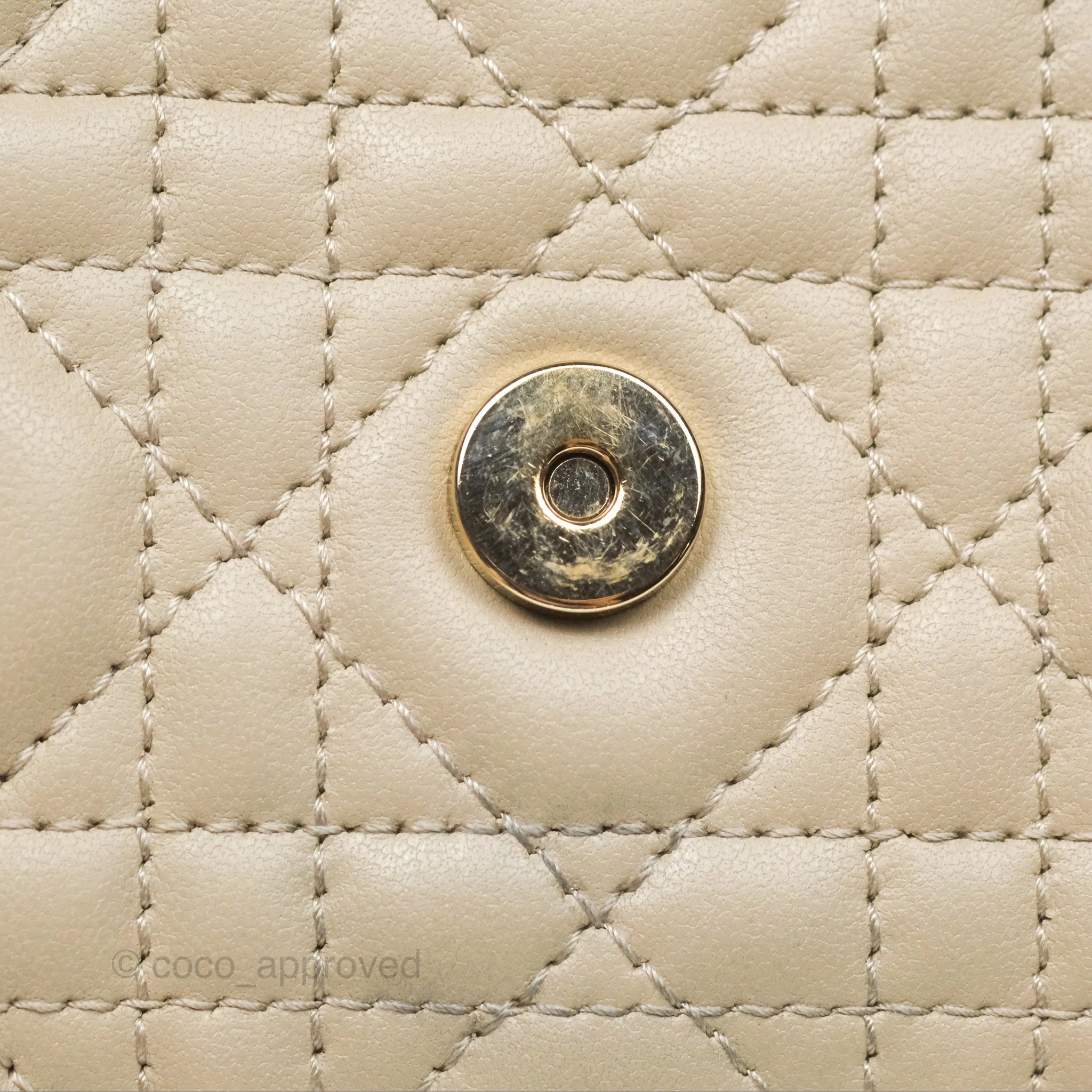 Christian Dior My Dior Daily Chain Pouch Sand-Colored Cannage Lambskin Gold Hardware