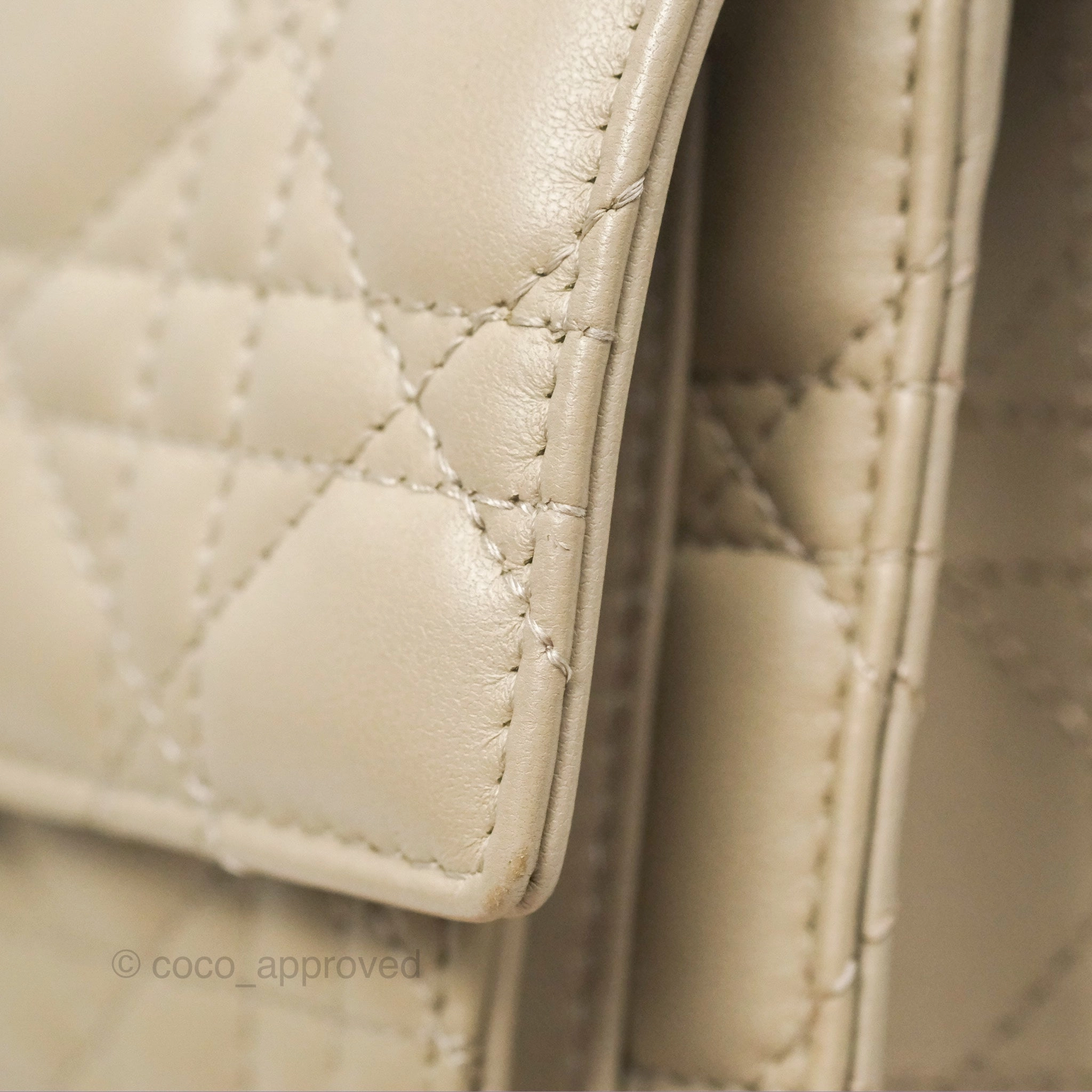 Christian Dior My Dior Daily Chain Pouch Sand-Colored Cannage Lambskin Gold Hardware
