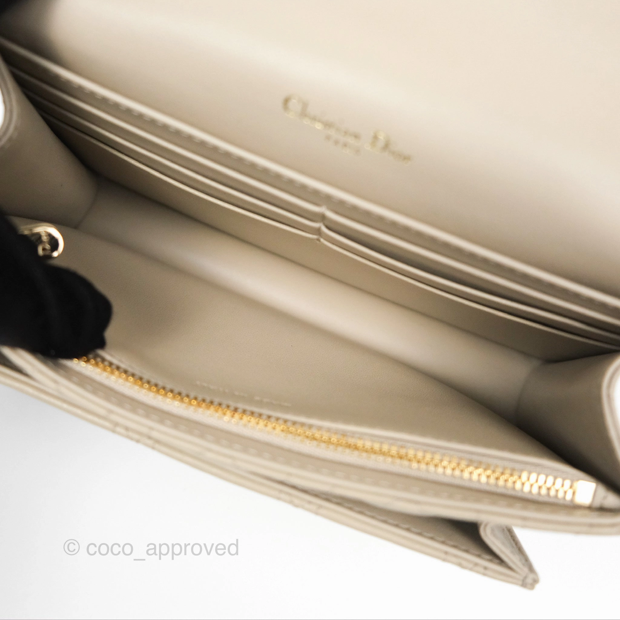 Christian Dior My Dior Daily Chain Pouch Sand-Colored Cannage Lambskin Gold Hardware