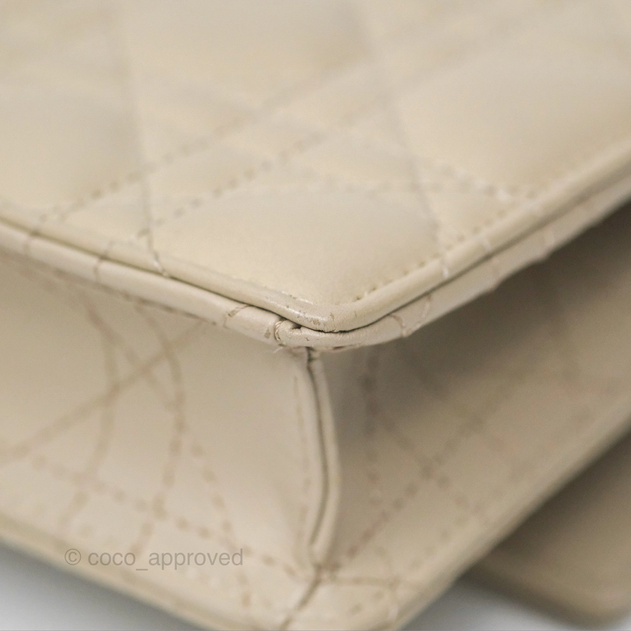Christian Dior My Dior Daily Chain Pouch Sand-Colored Cannage Lambskin Gold Hardware