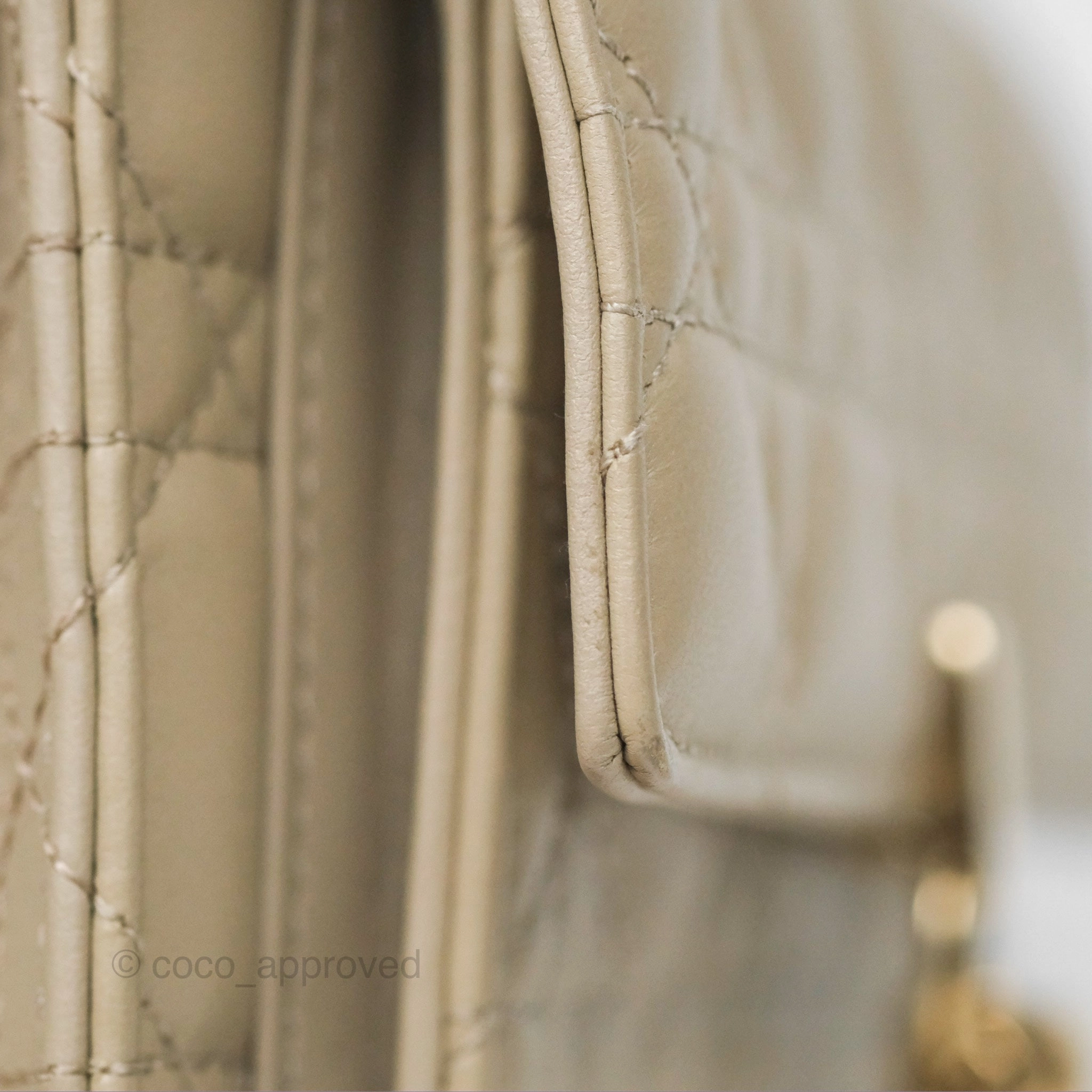 Christian Dior My Dior Daily Chain Pouch Sand-Colored Cannage Lambskin Gold Hardware
