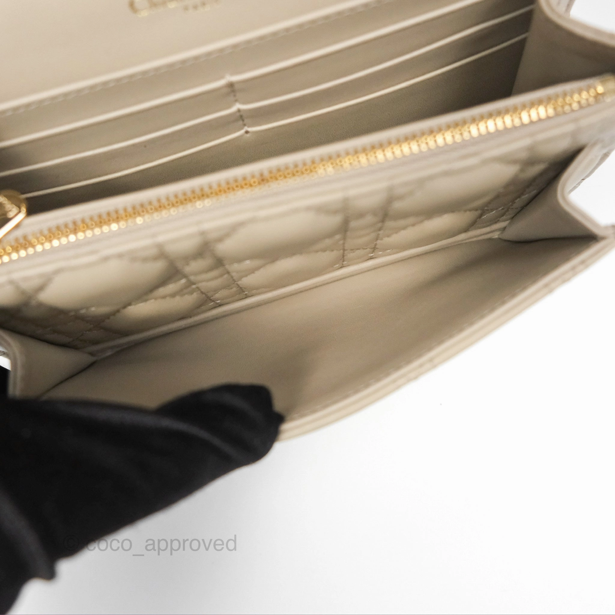 Christian Dior My Dior Daily Chain Pouch Sand-Colored Cannage Lambskin Gold Hardware