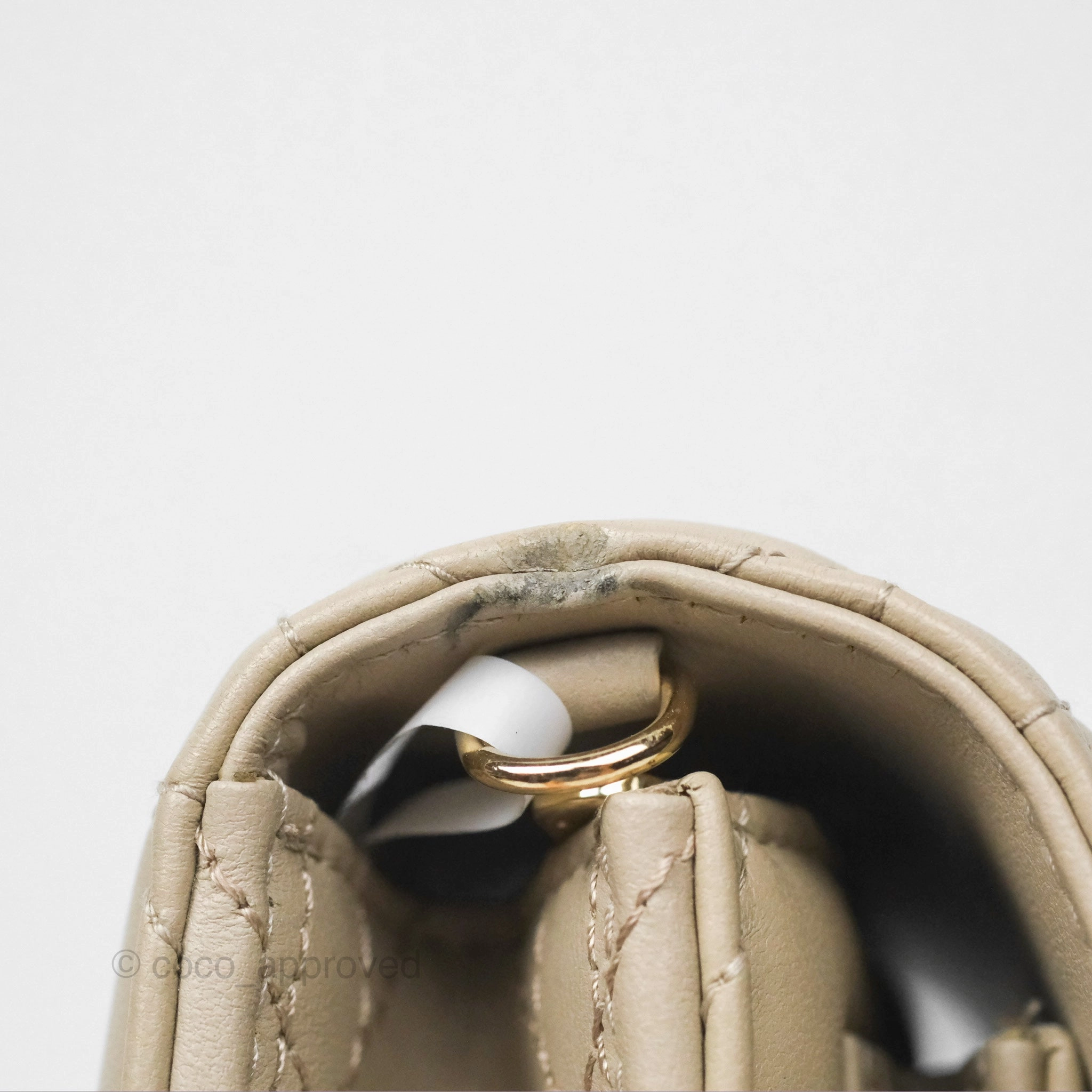 Christian Dior My Dior Daily Chain Pouch Sand-Colored Cannage Lambskin Gold Hardware
