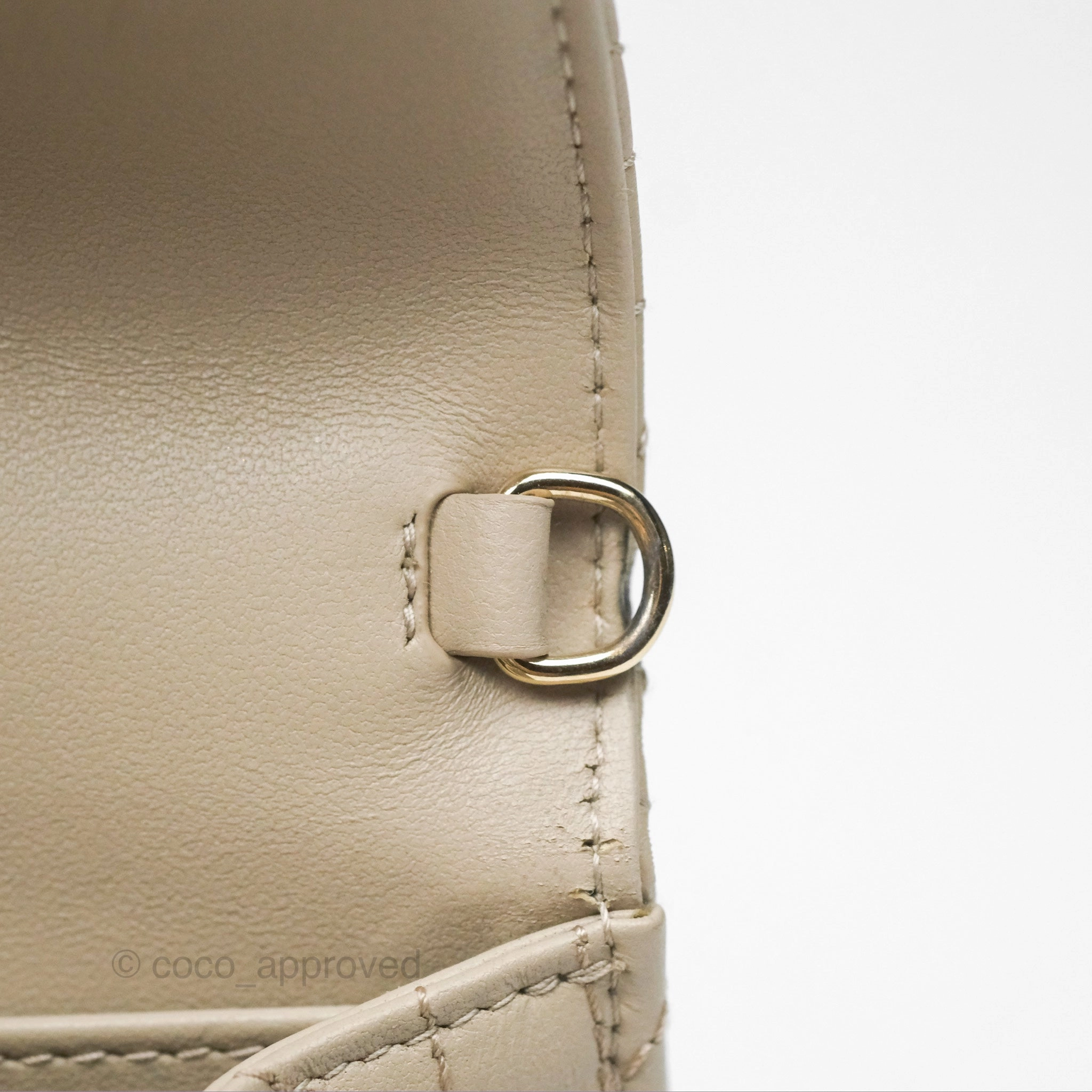 Christian Dior My Dior Daily Chain Pouch Sand-Colored Cannage Lambskin Gold Hardware
