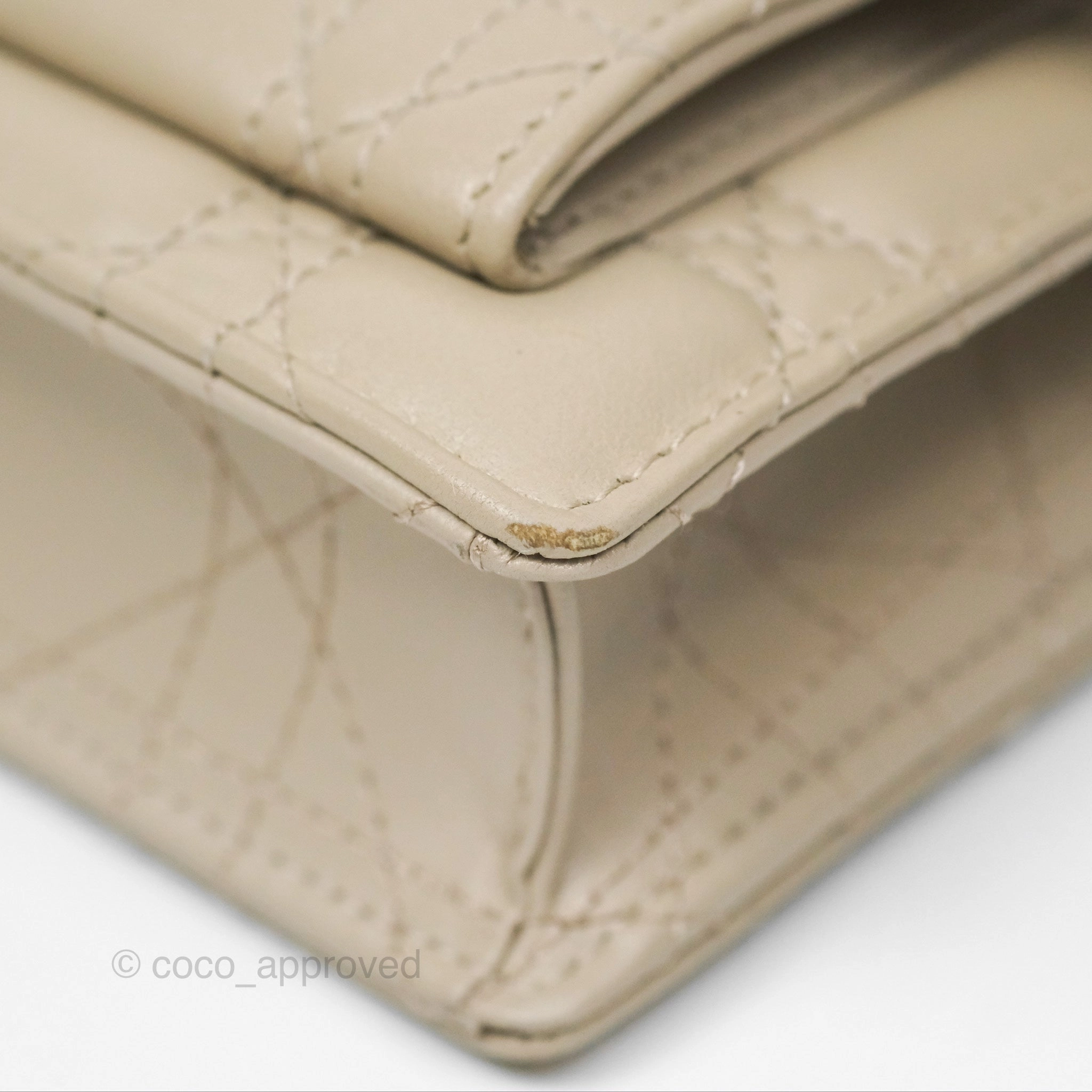 Christian Dior My Dior Daily Chain Pouch Sand-Colored Cannage Lambskin Gold Hardware