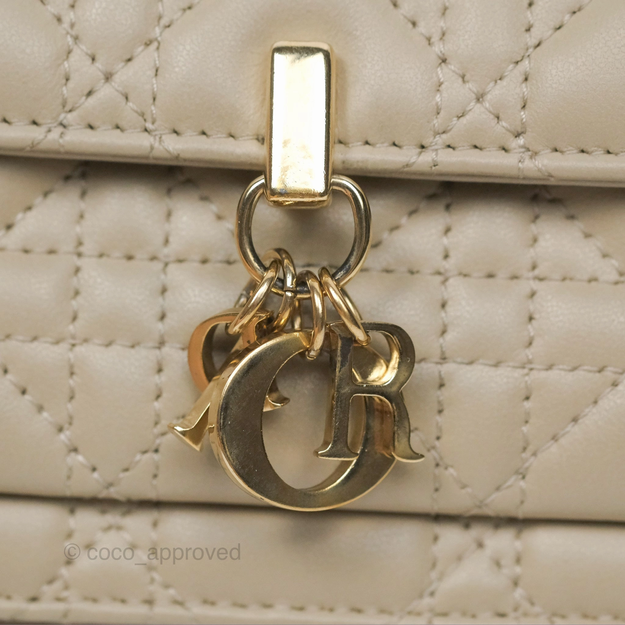 Christian Dior My Dior Daily Chain Pouch Sand-Colored Cannage Lambskin Gold Hardware