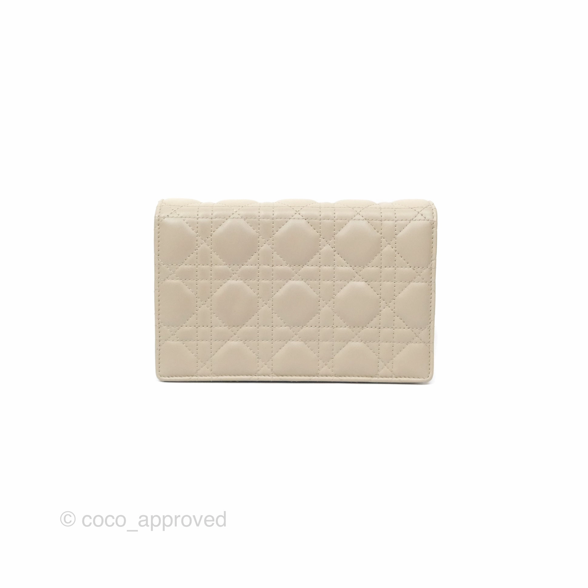 Christian Dior My Dior Daily Chain Pouch Sand-Colored Cannage Lambskin Gold Hardware