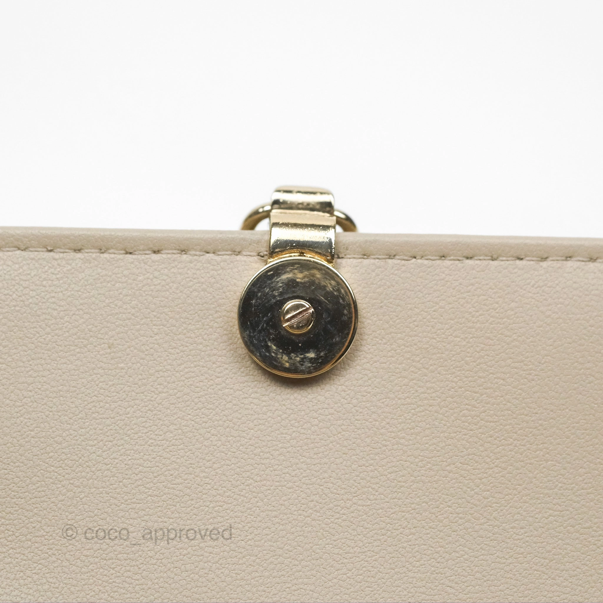 Christian Dior My Dior Daily Chain Pouch Sand-Colored Cannage Lambskin Gold Hardware