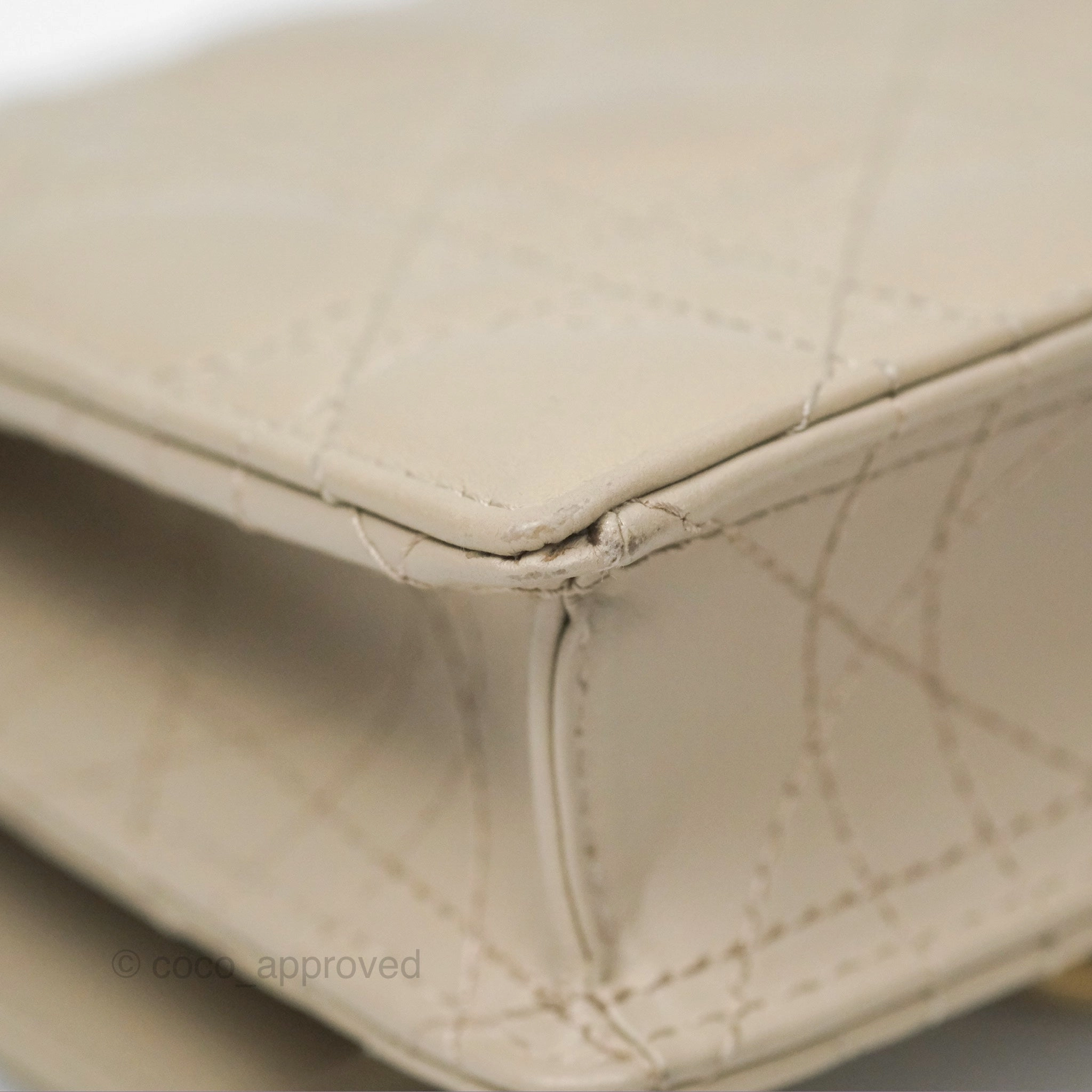 Christian Dior My Dior Daily Chain Pouch Sand-Colored Cannage Lambskin Gold Hardware