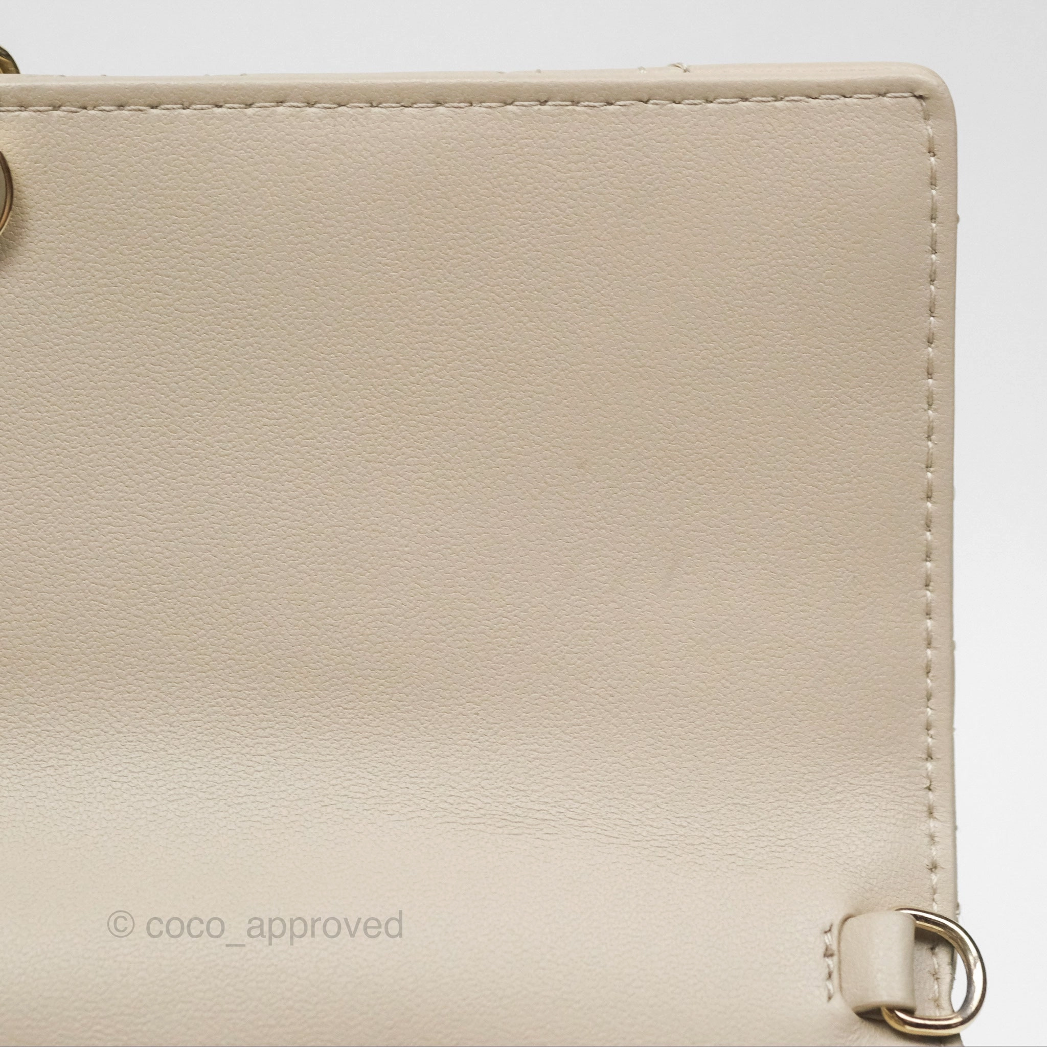 Christian Dior My Dior Daily Chain Pouch Sand-Colored Cannage Lambskin Gold Hardware