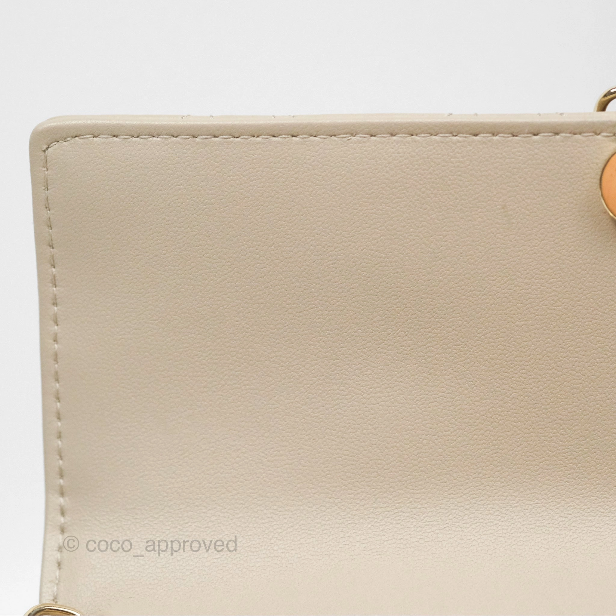 Christian Dior My Dior Daily Chain Pouch Sand-Colored Cannage Lambskin Gold Hardware