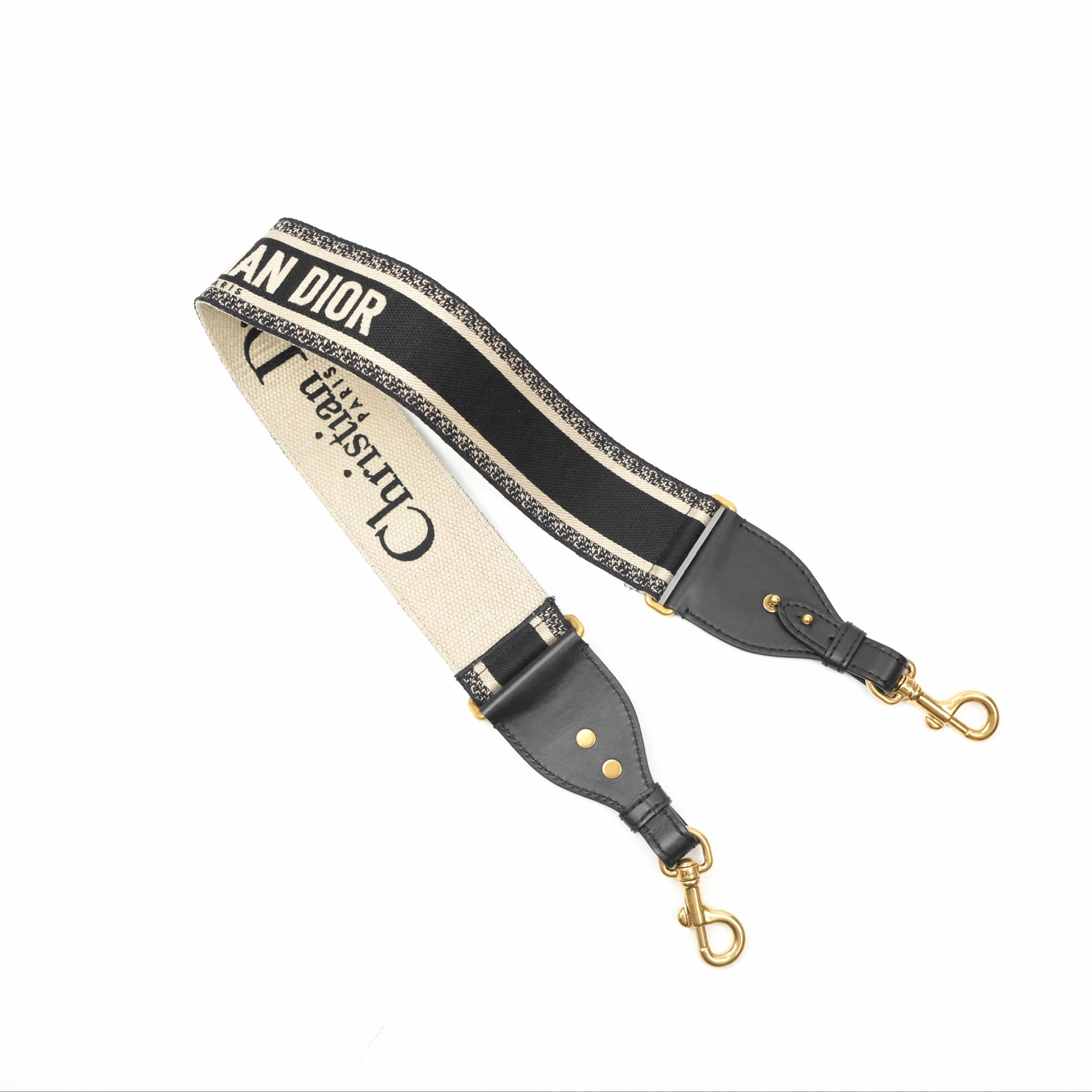 Christian Dior Navy 'Christian Dior Paris' Embroidery Shoulder Strap