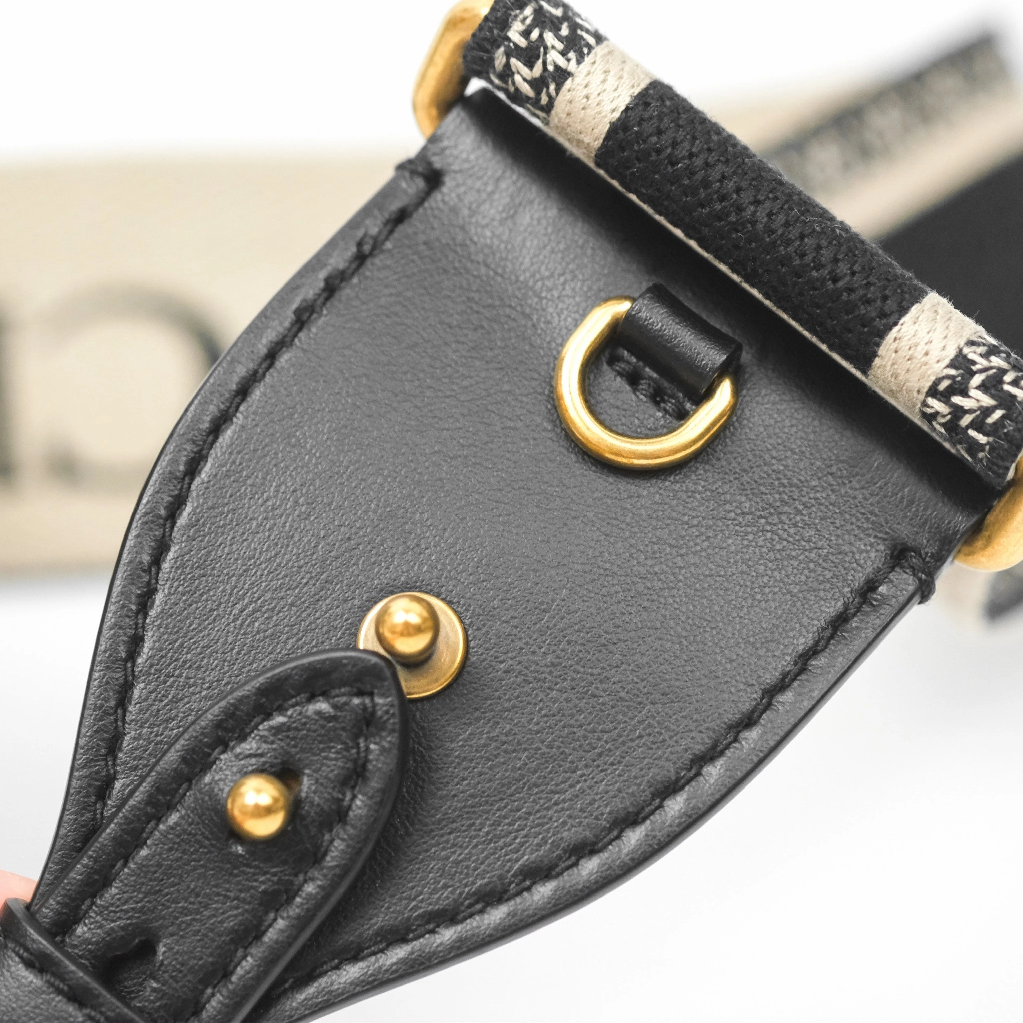 Christian Dior Navy 'Christian Dior Paris' Embroidery Shoulder Strap