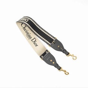 Christian Dior Navy 'Christian Dior Paris' Embroidery Shoulder Strap
