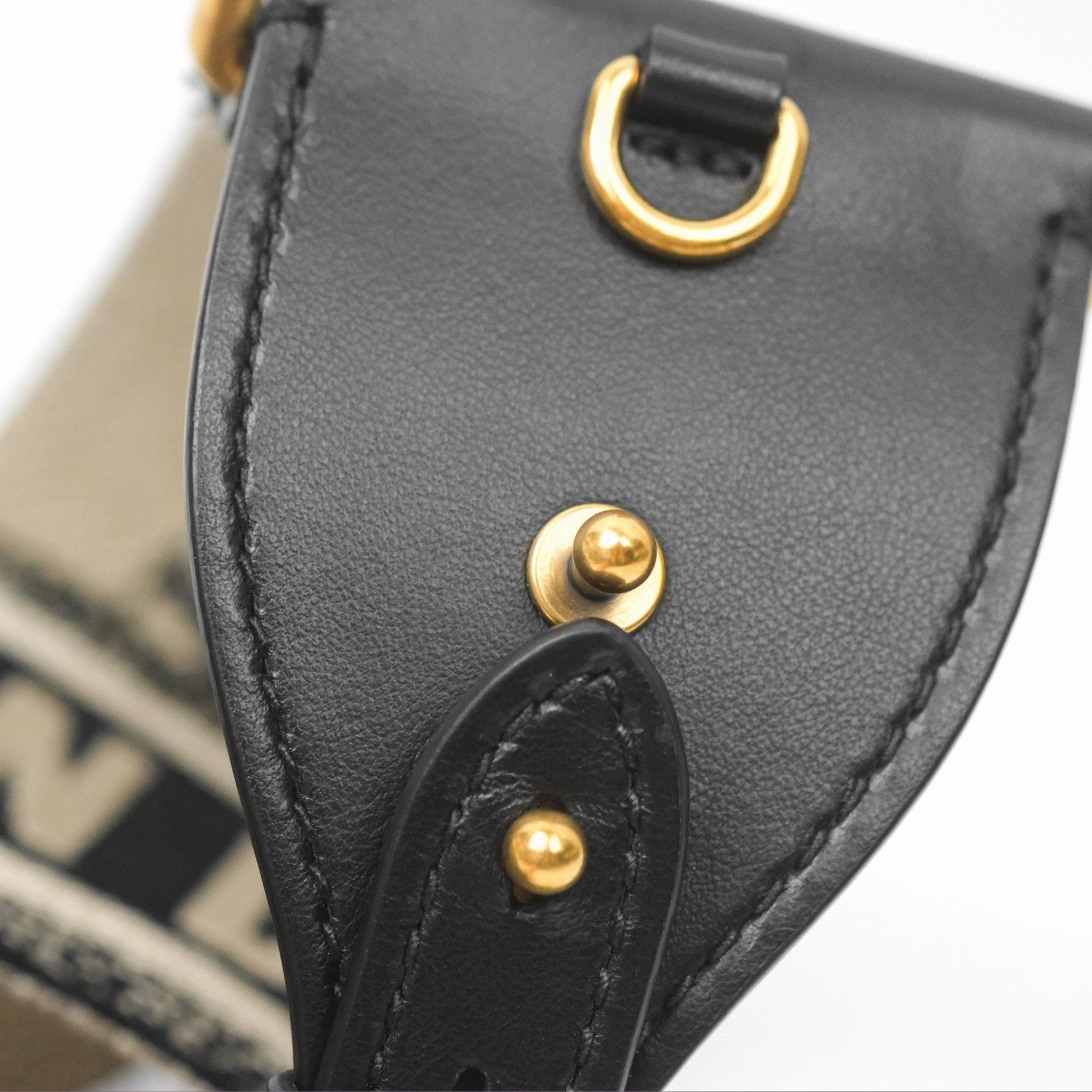 Christian Dior Navy 'Christian Dior Paris' Embroidery Shoulder Strap