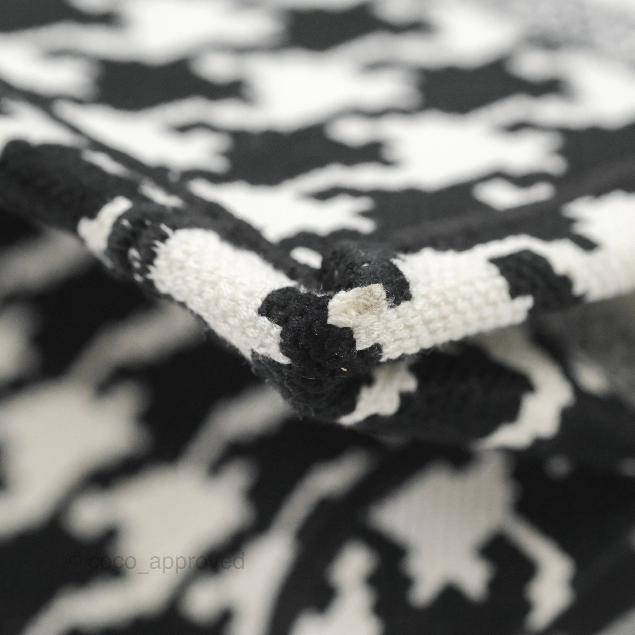 Christian Dior New Small Book Tote Macro Houndstooth Embroidery Black/White