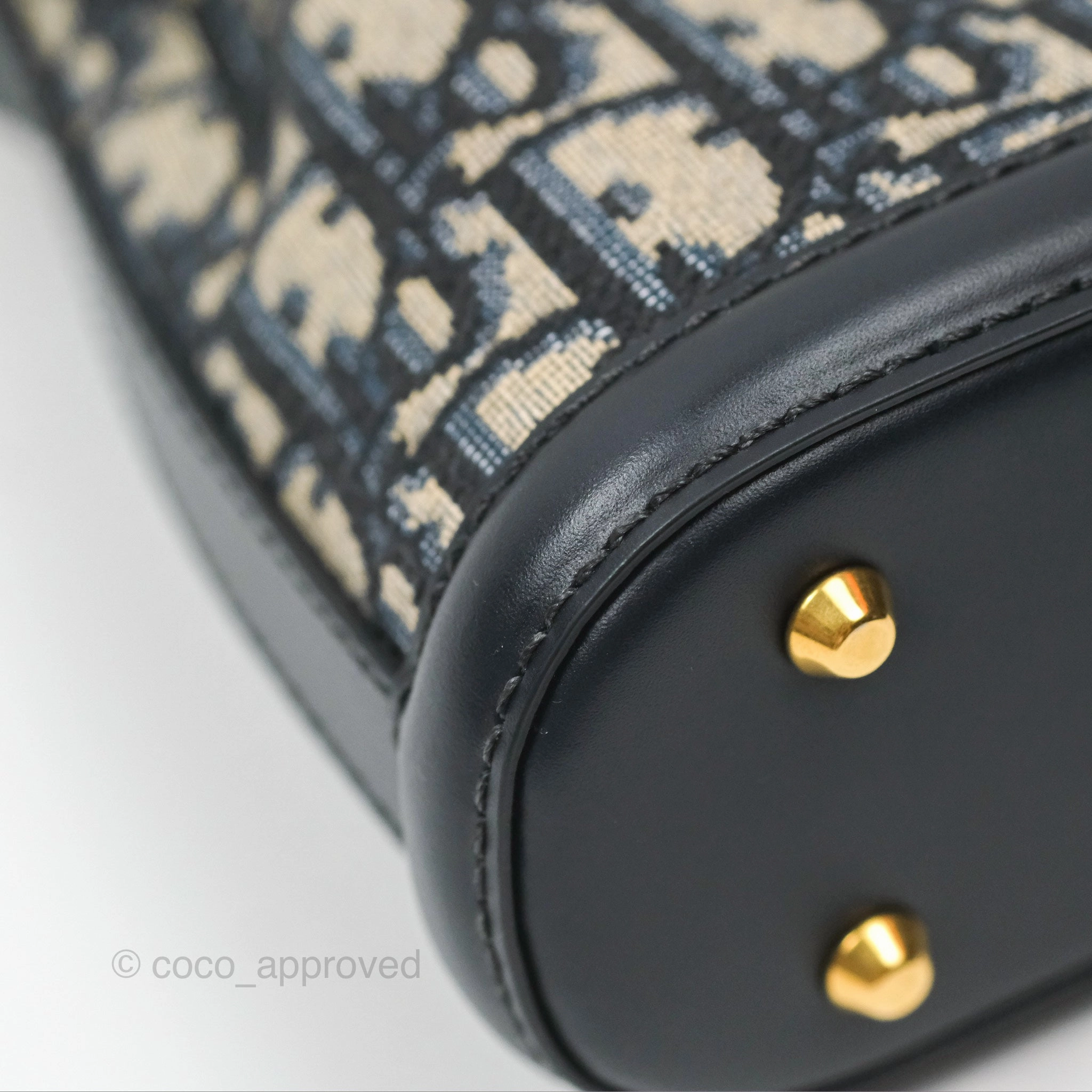 Christian Dior Oblique Calfskin C'est Dior Cannage Bucket Bag Blue Small