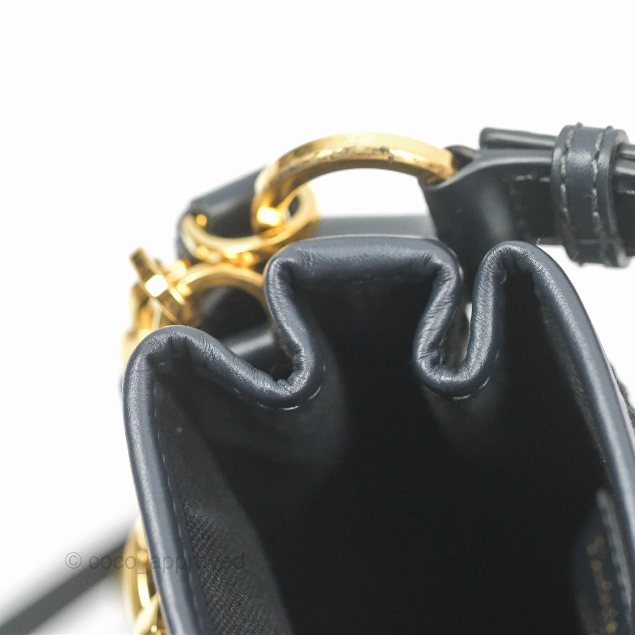 Christian Dior Oblique Calfskin C'est Dior Cannage Bucket Bag Blue Small