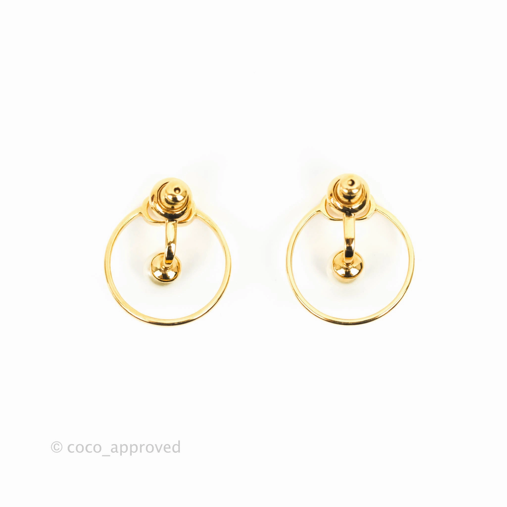 Christian Dior Pearl 30 Montaigne Earrings Gold