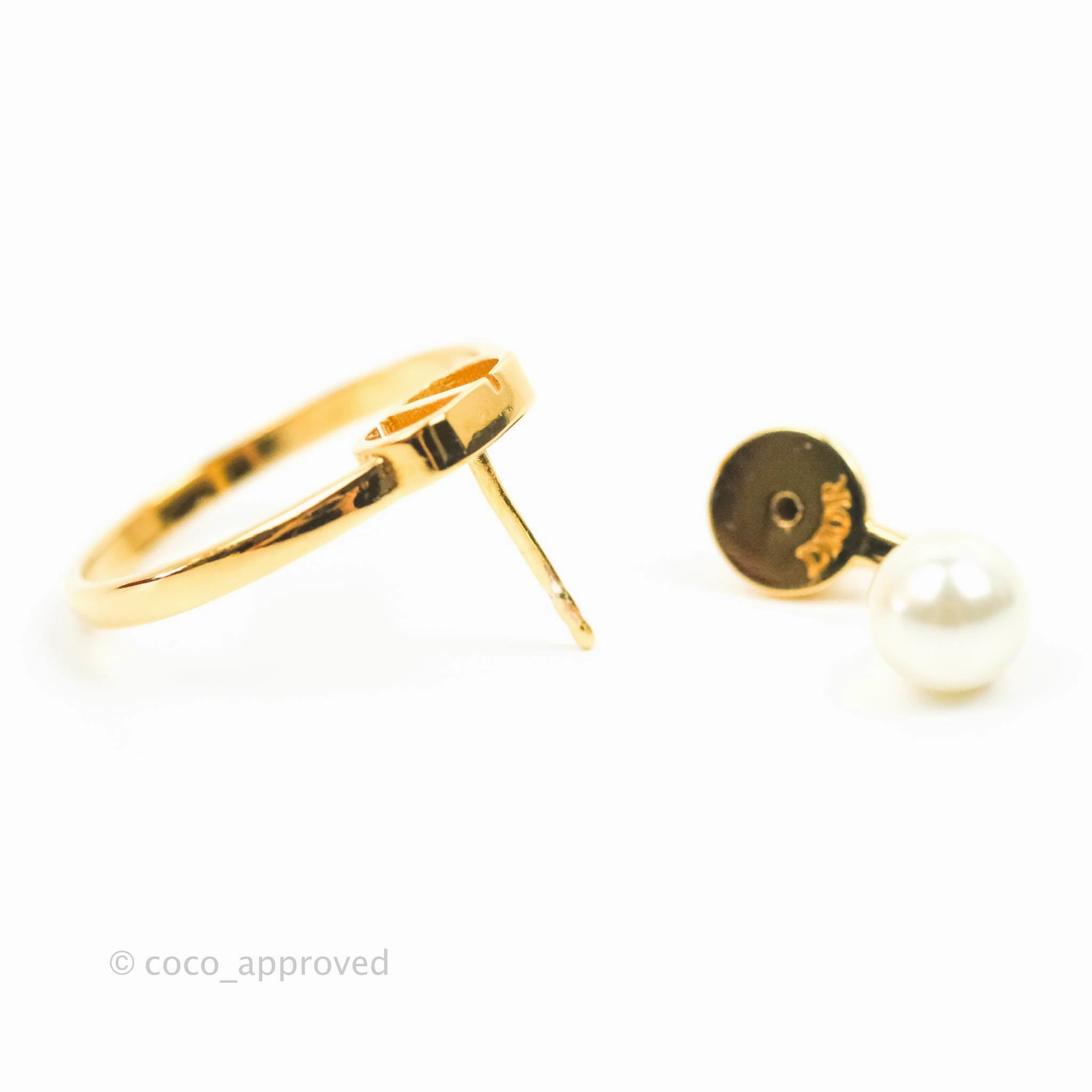 Christian Dior Pearl 30 Montaigne Earrings Gold