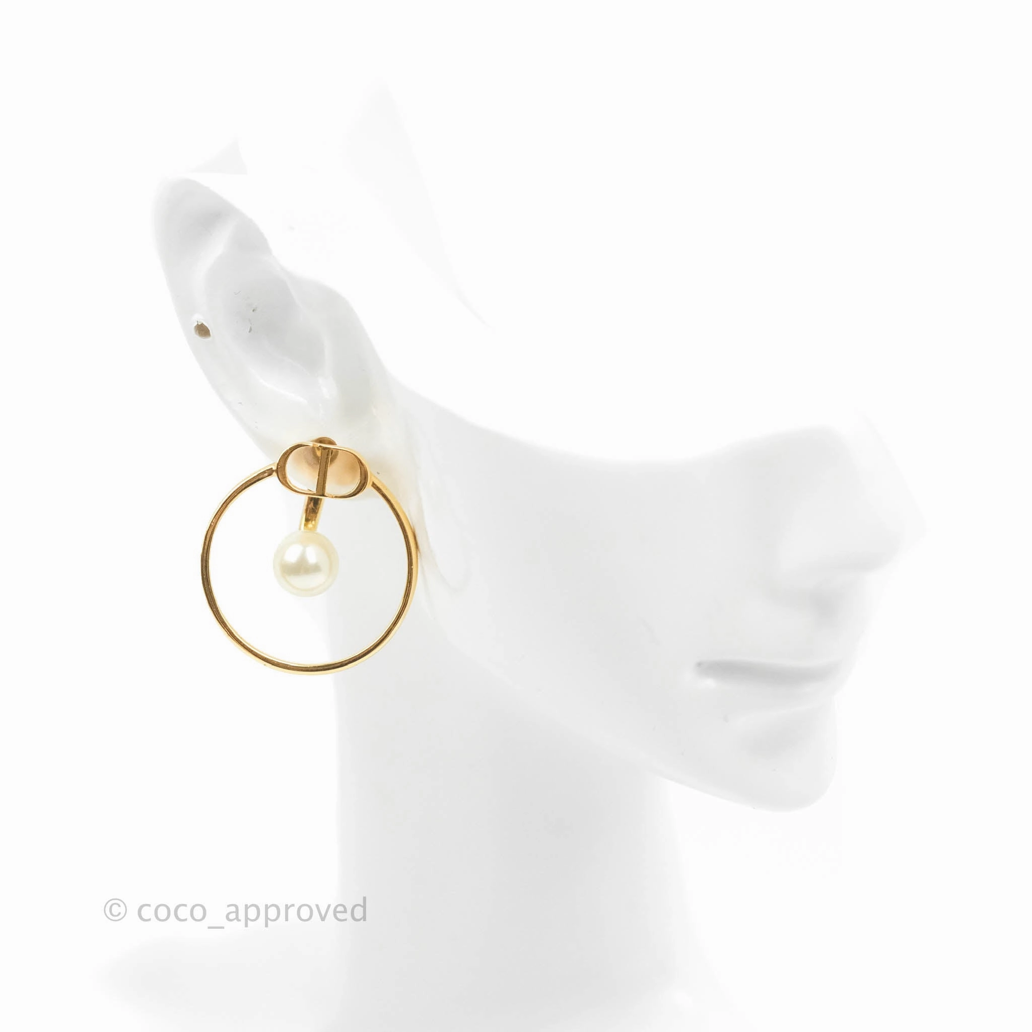 Christian Dior Pearl 30 Montaigne Earrings Gold