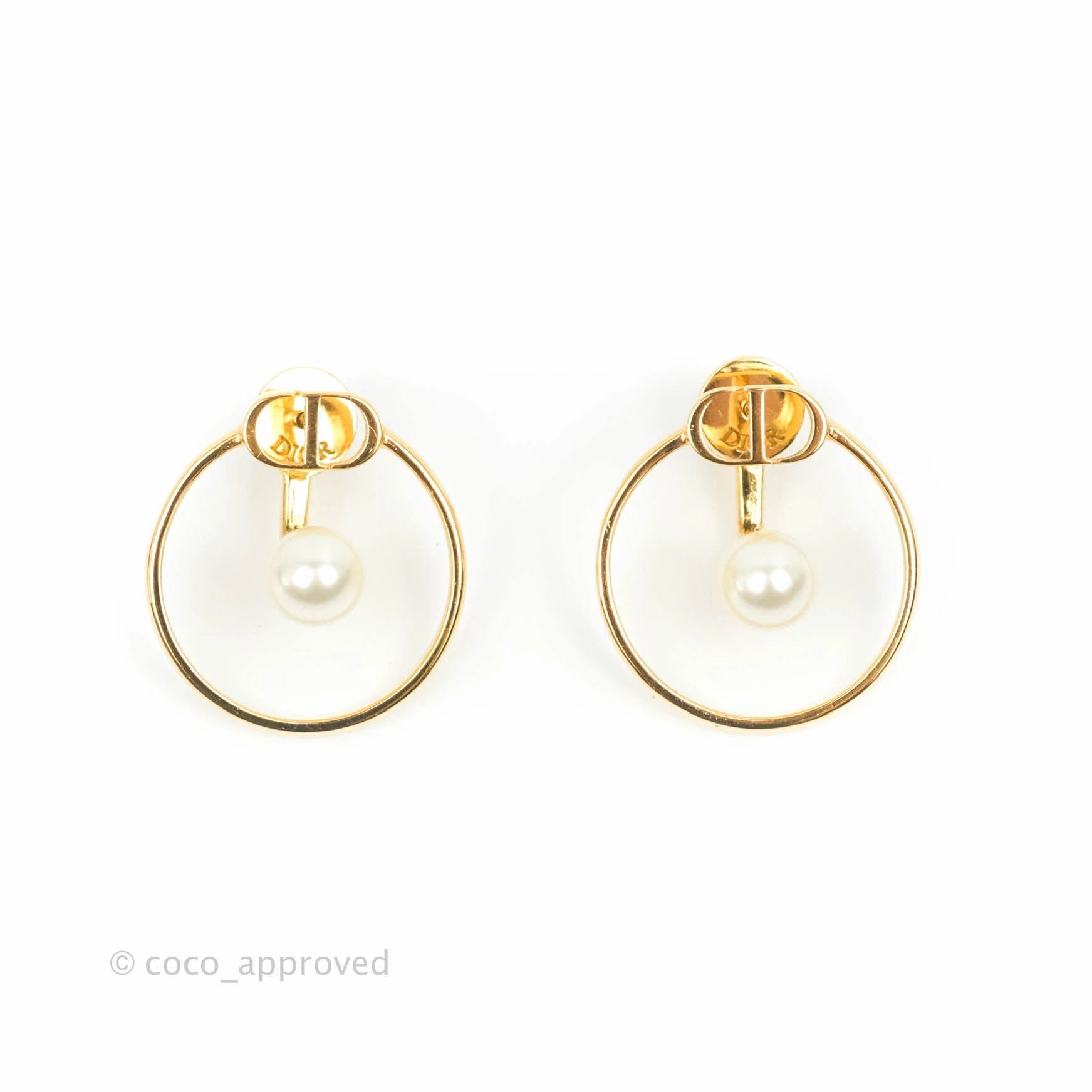 Christian Dior Pearl 30 Montaigne Earrings Gold