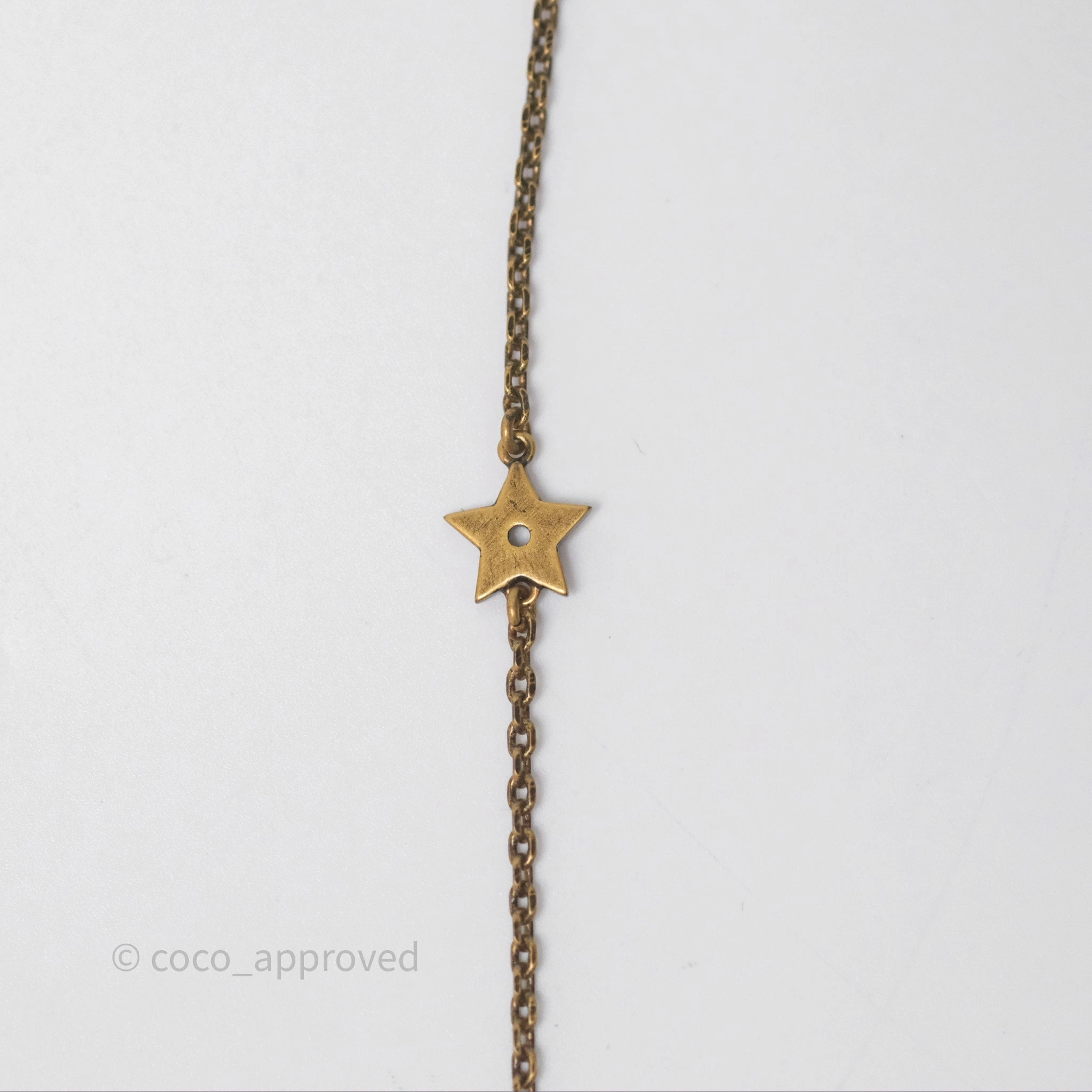 Christian Dior Pearl Crystal Bee Long Necklace Aged Gold Tone