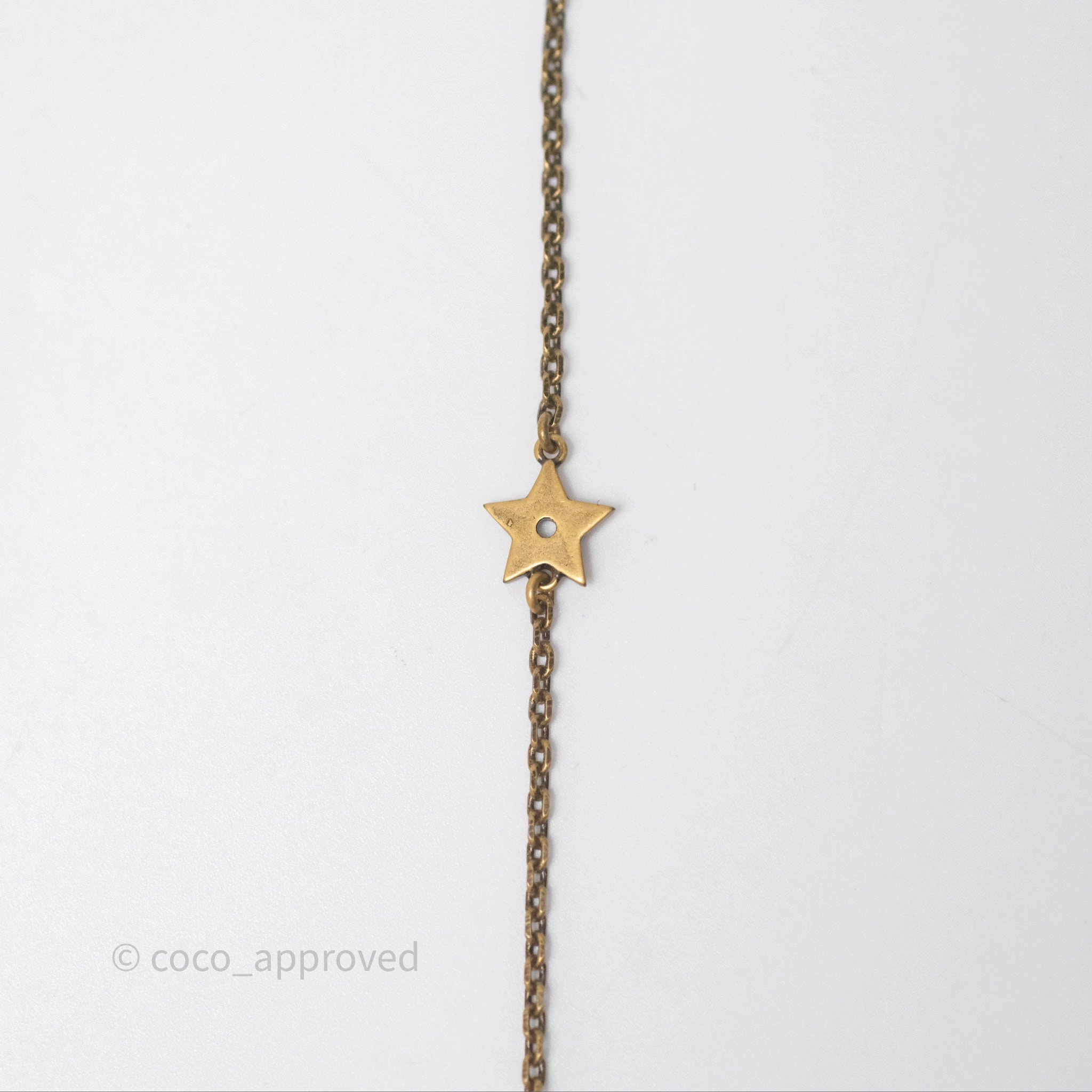 Christian Dior Pearl Crystal Bee Long Necklace Aged Gold Tone